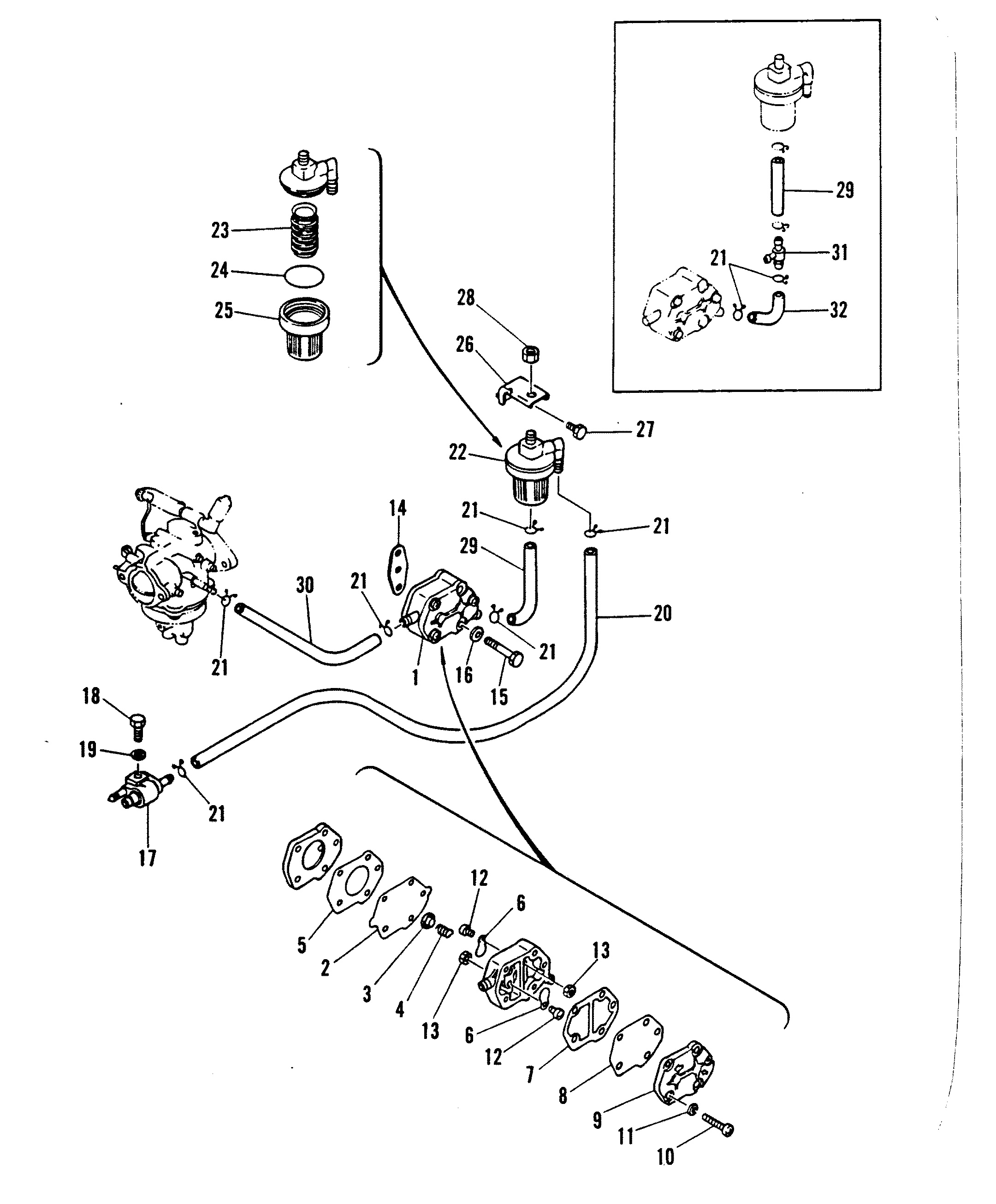 FUEL PUMP, FUEL LINES AND FILTER