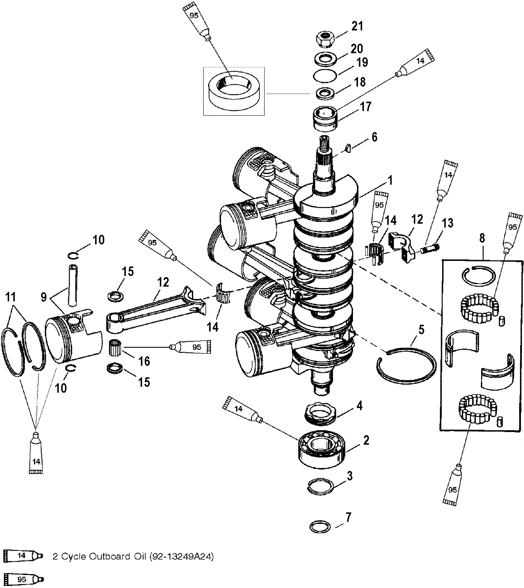 CRANKSHAFT, PISTONS - AND CONNECTING RODS