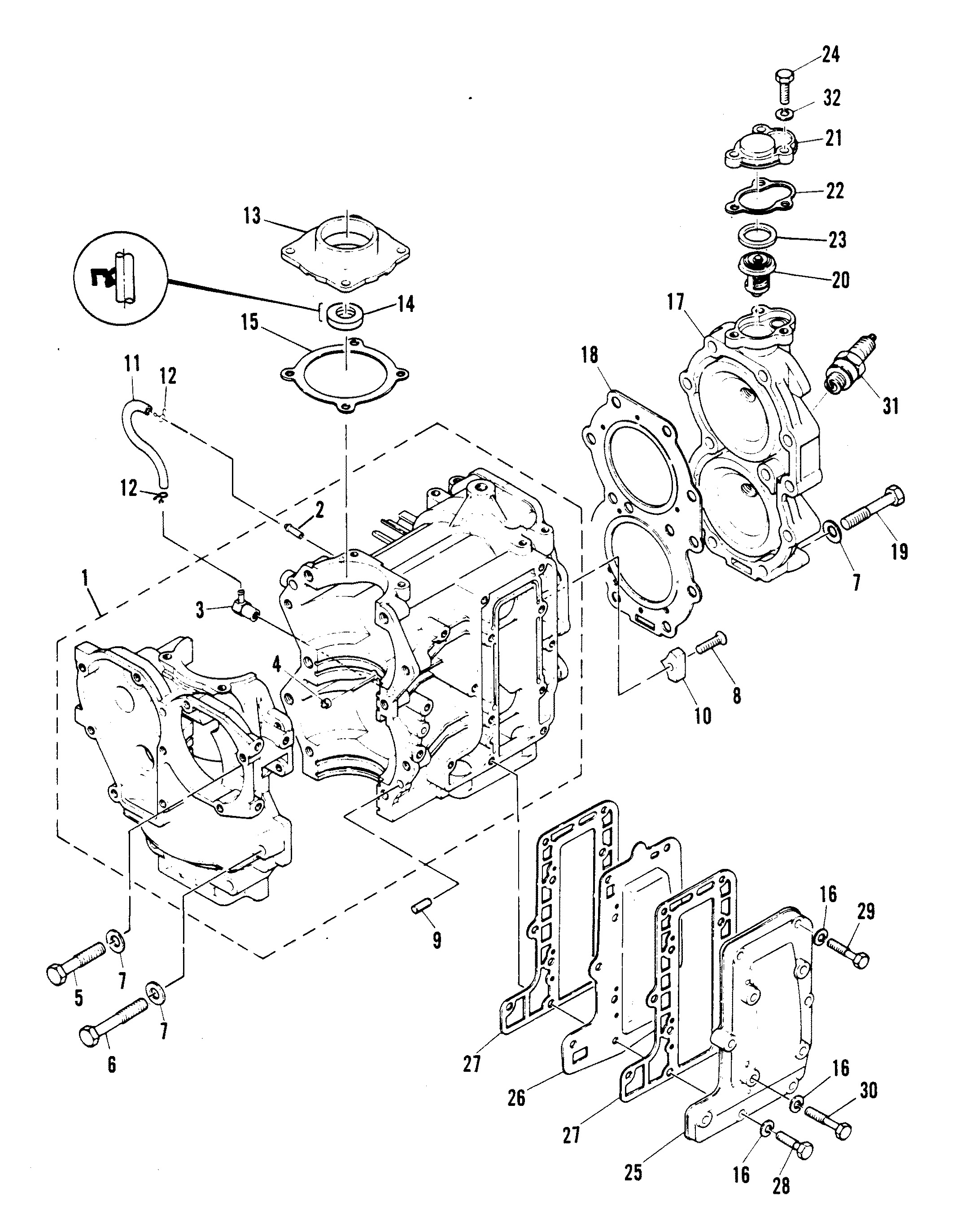 CRANKCASE AND CYLINDER HEAD