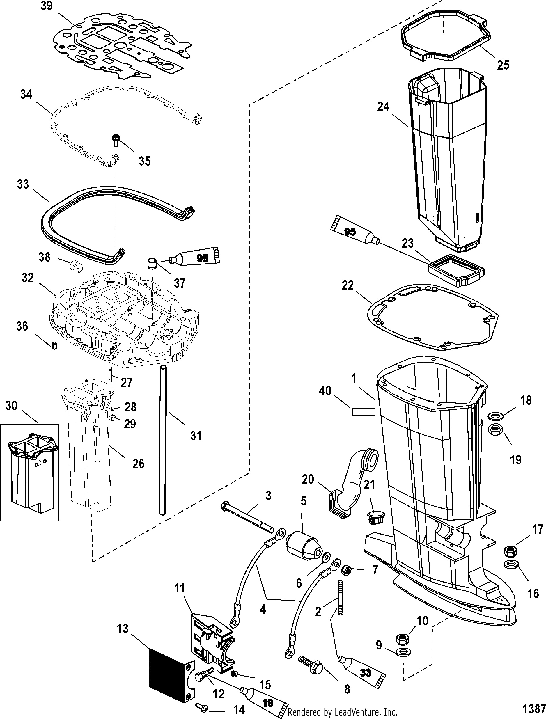 Driveshaft Housing and Exhaust Tube