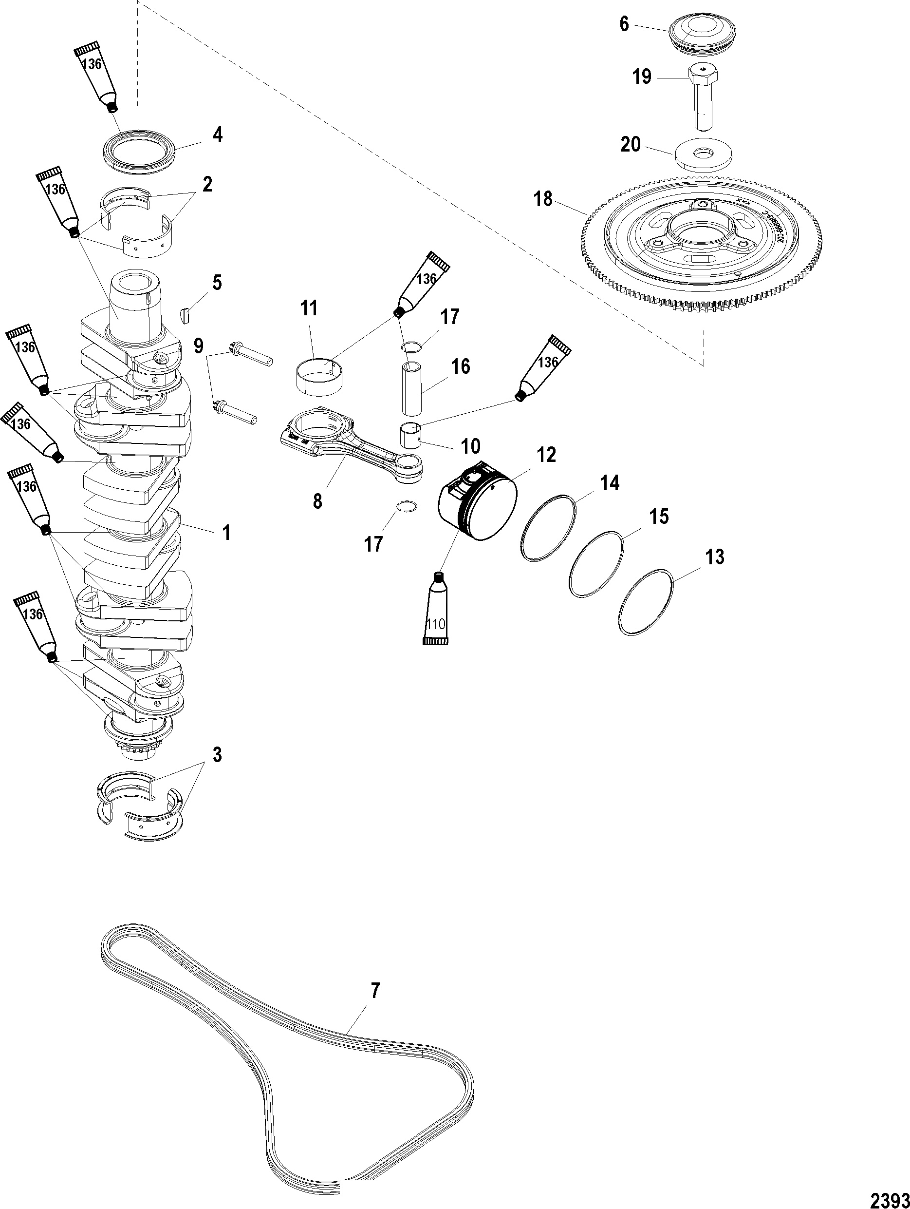 Crankshaft, Pistons and Connecting Rods