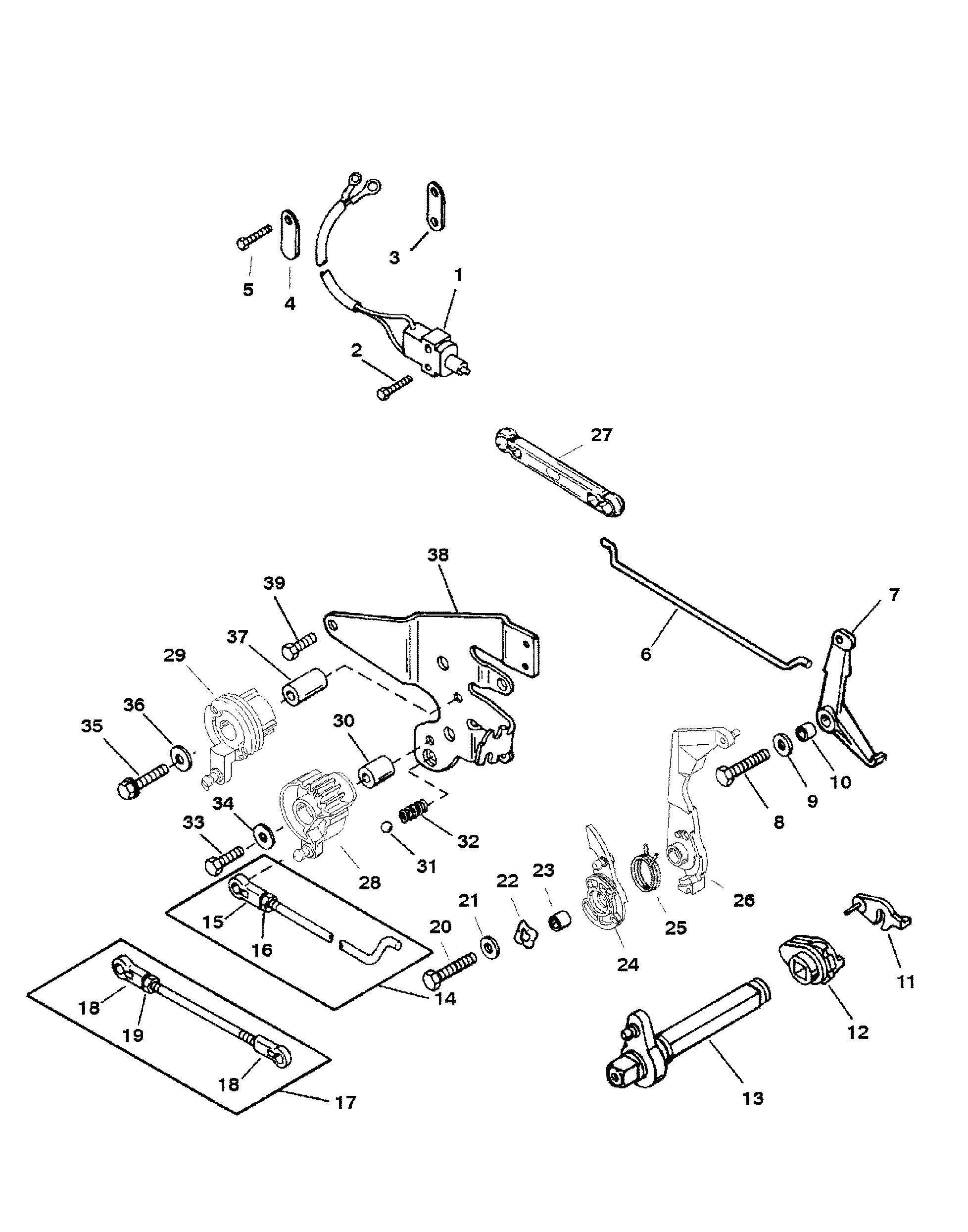 Throttle and Shift Linkage(Tiller Handle Shift)