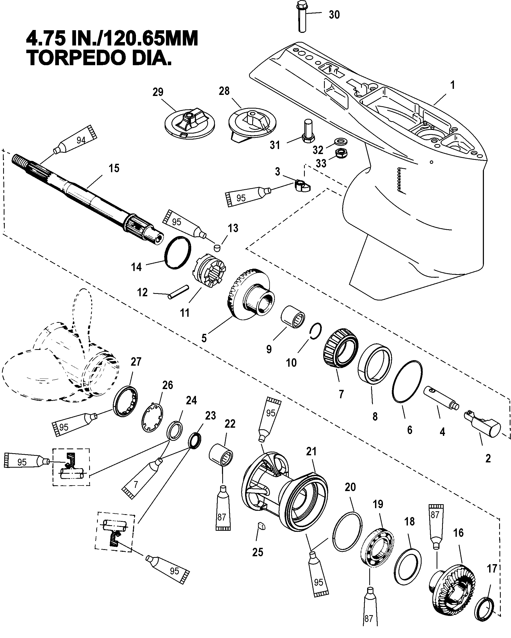 Gear Housing, Propeller Shaft - Standard Rotation