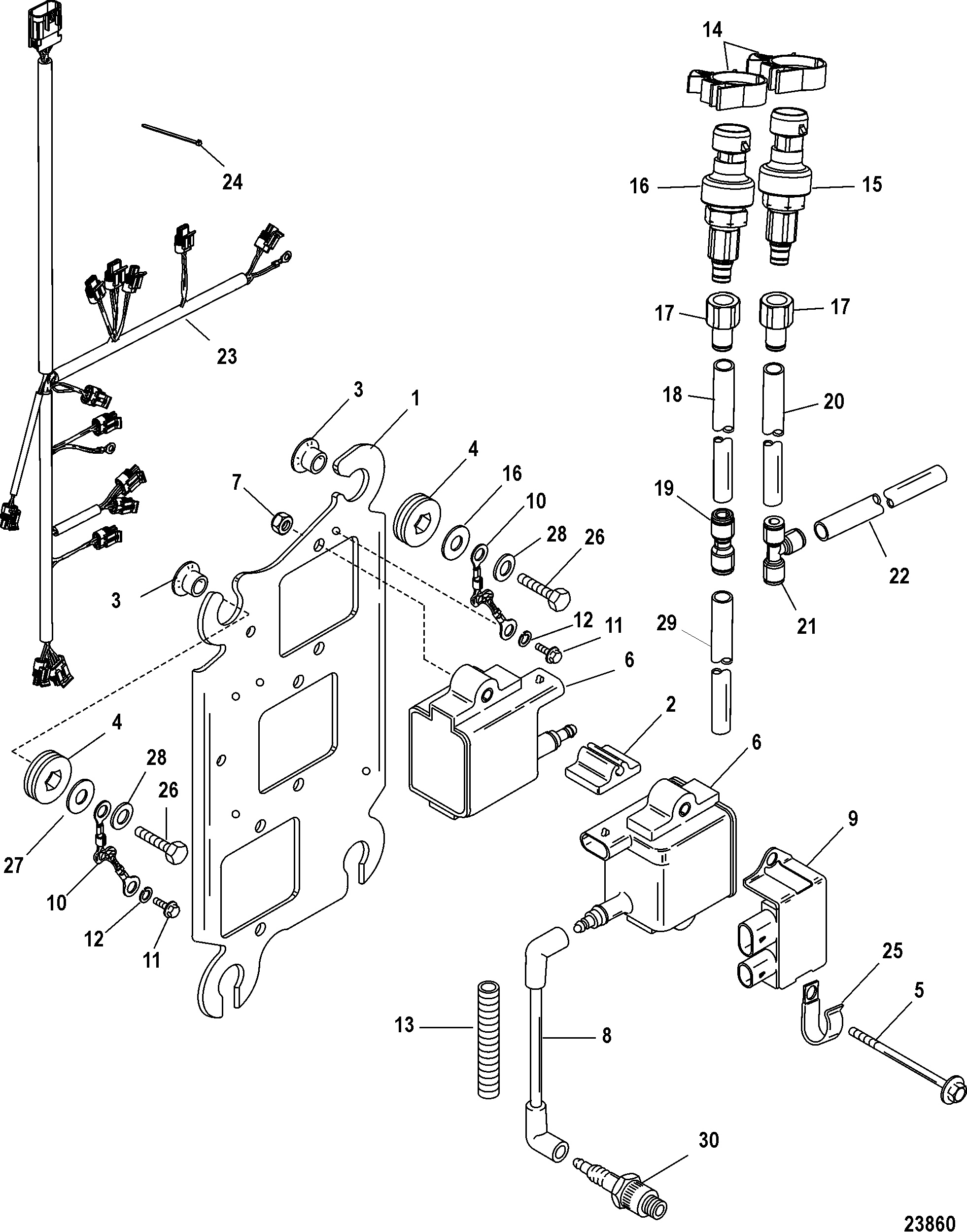 Coil Plate Assembly, Serial Number 1B490865 and Below