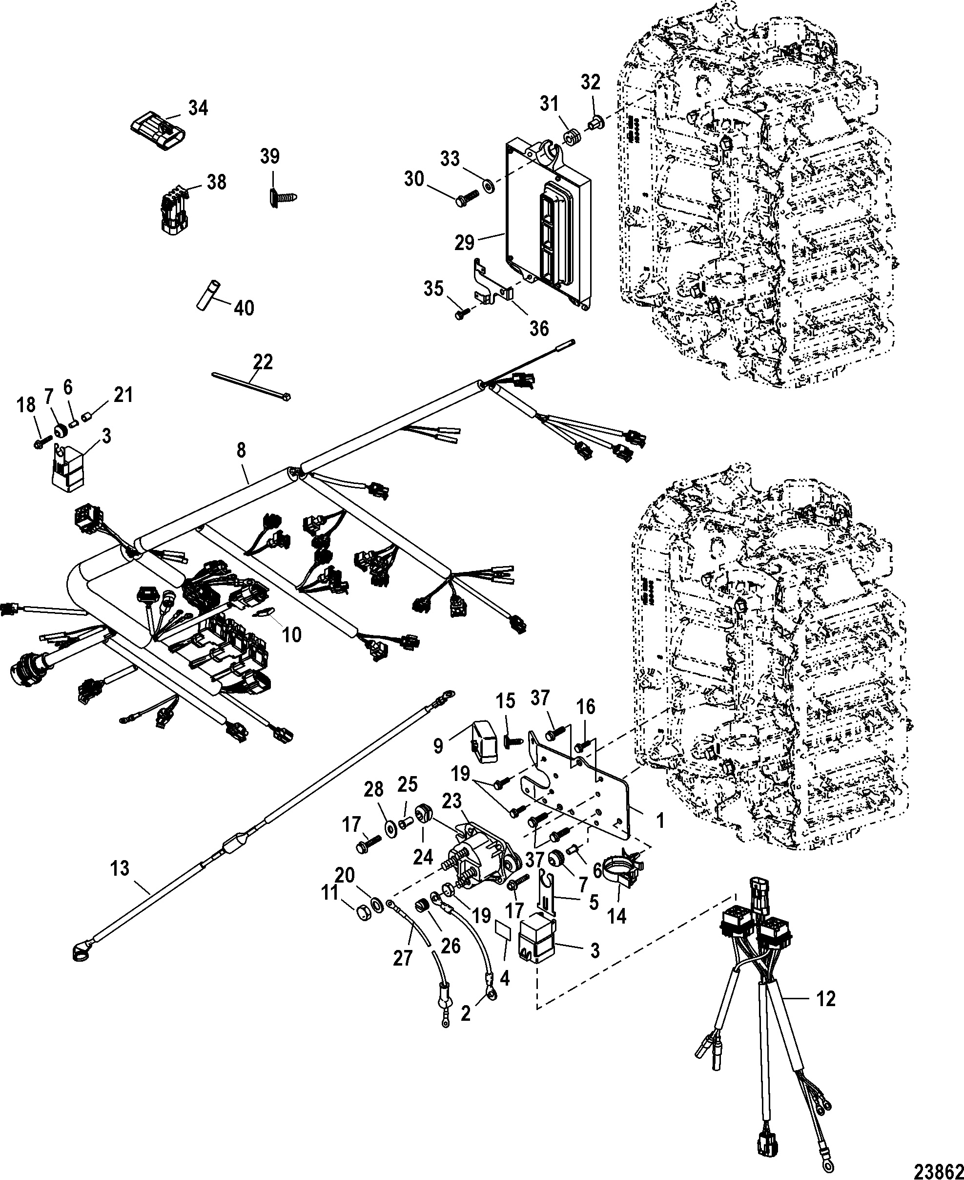 Electrical Plate Assembly, Serial Number 1B490865 and Below