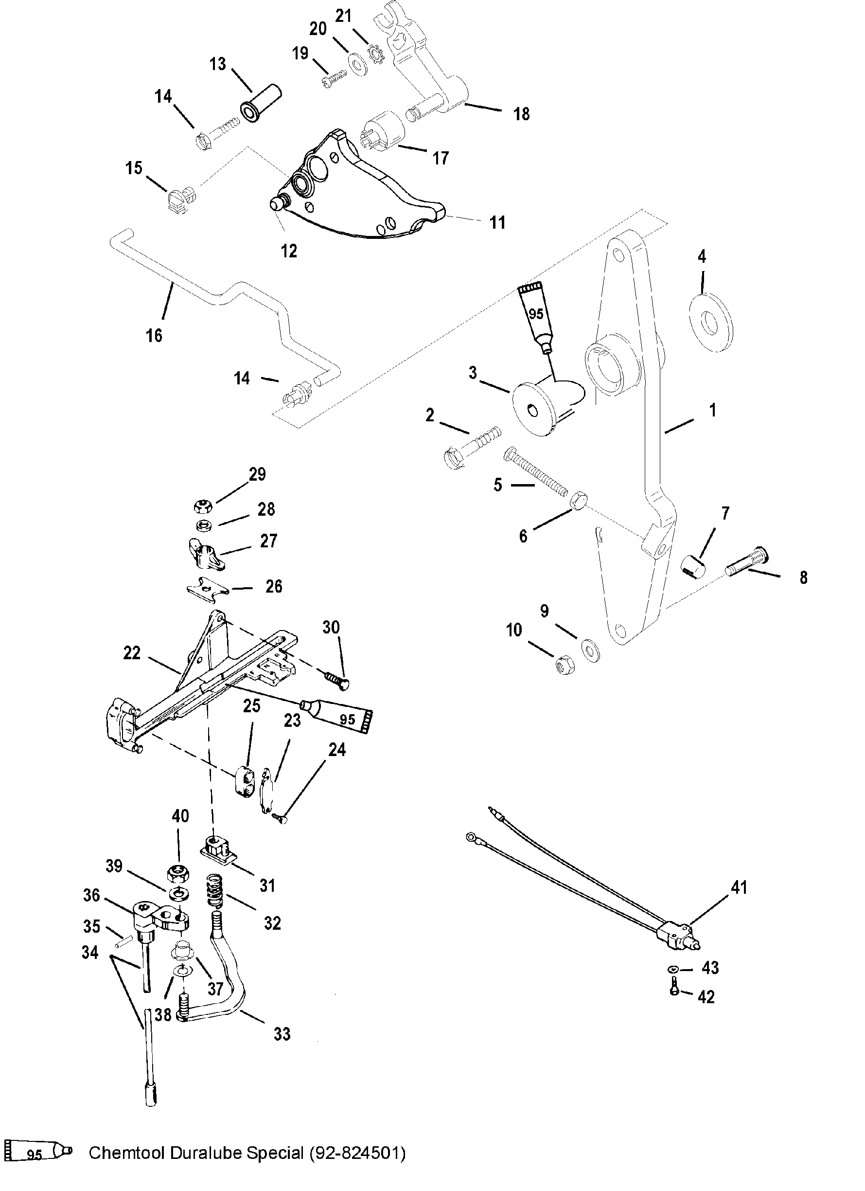 THROTTLE LEVER AND SHIFT SHAFT