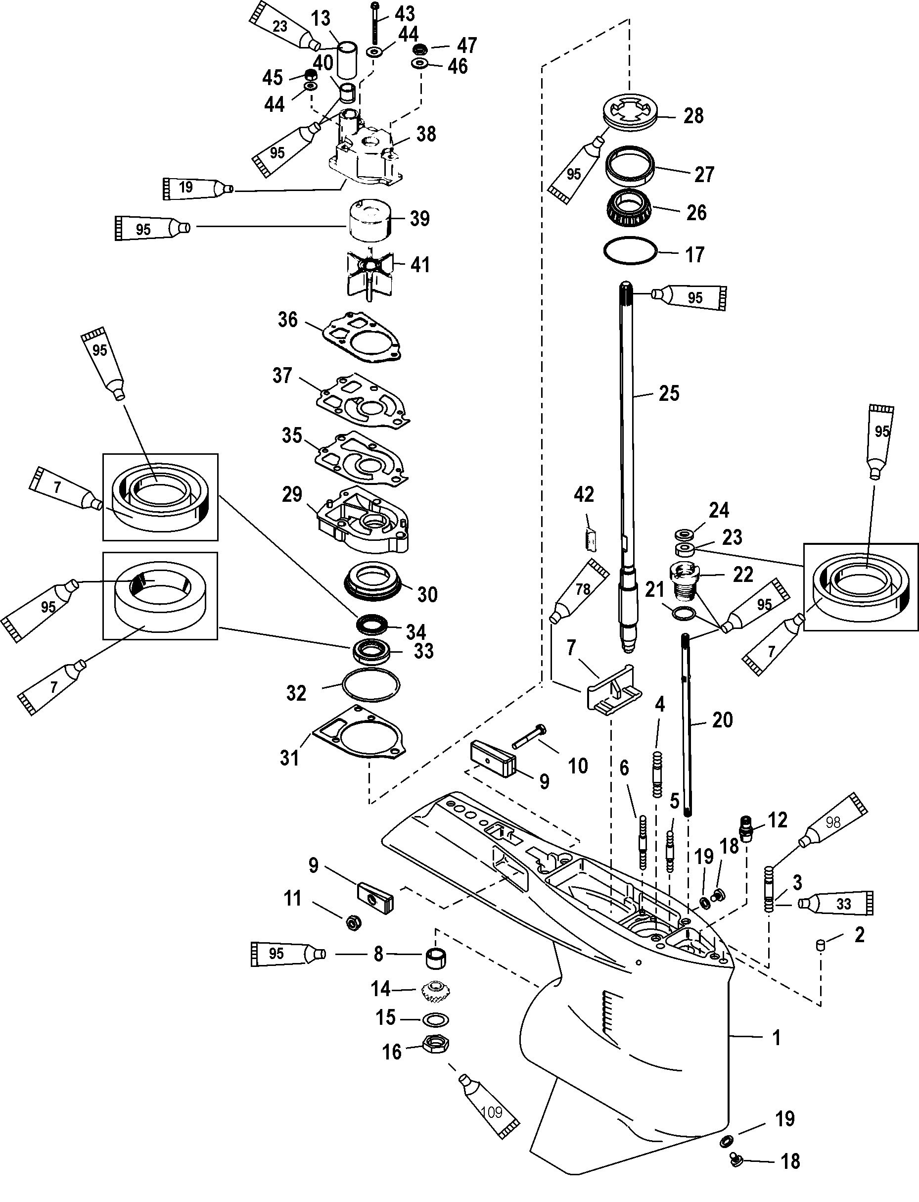 Gear Housing(Driveshaft)(Standard Counter Rotation)