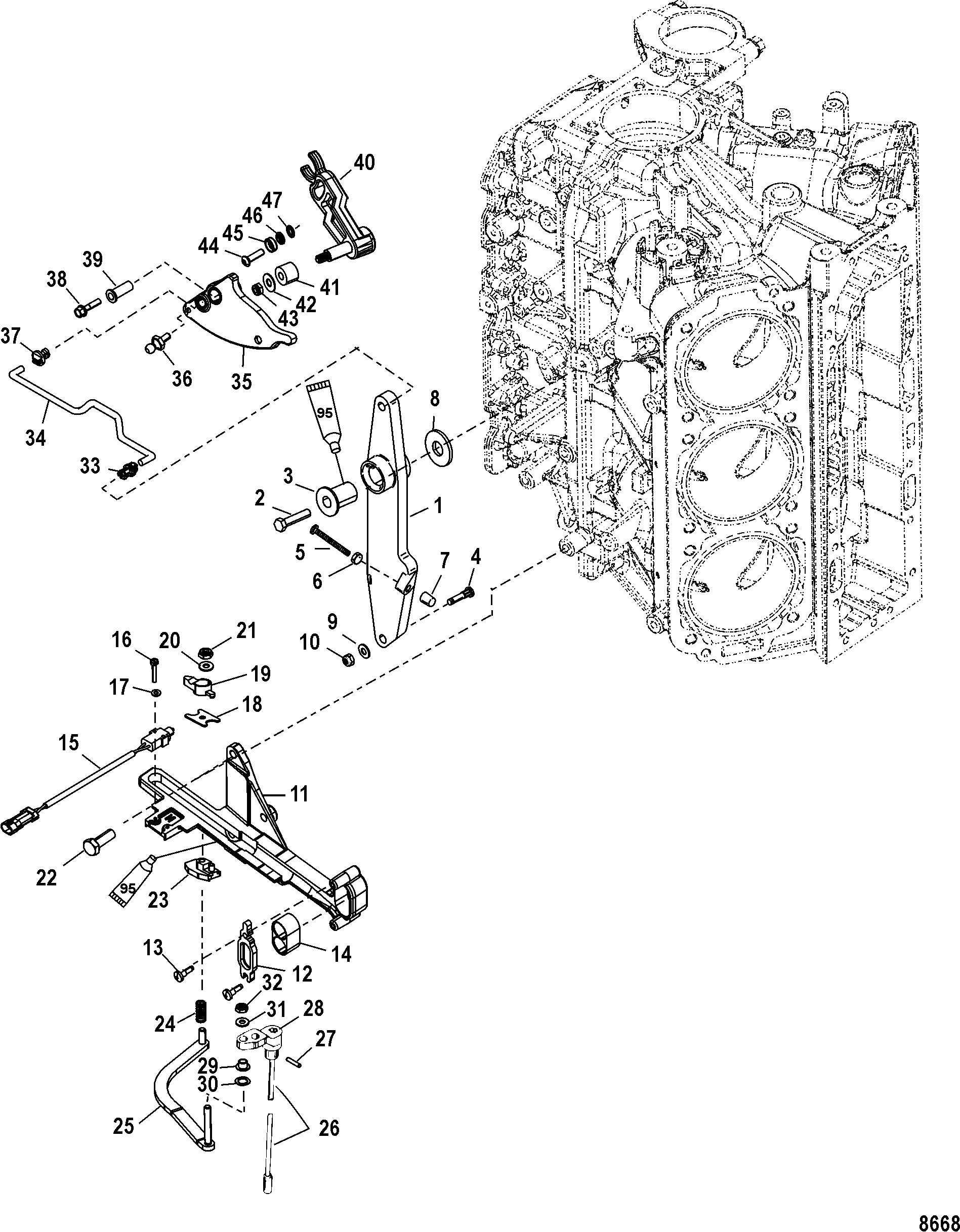 Throttle Lever and Shift Shaft