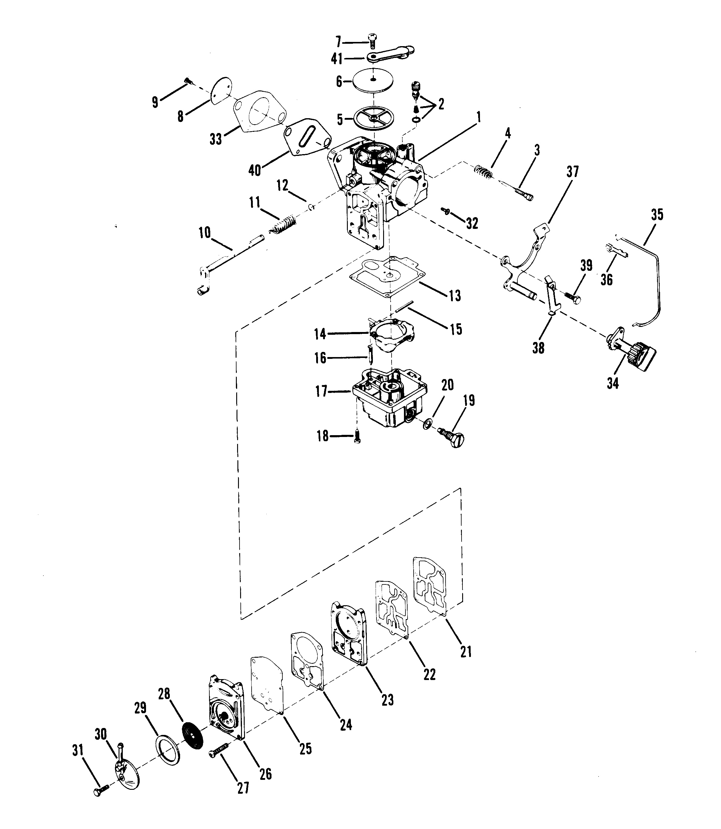 CARBURETOR ASSEMBLY - MERC 25