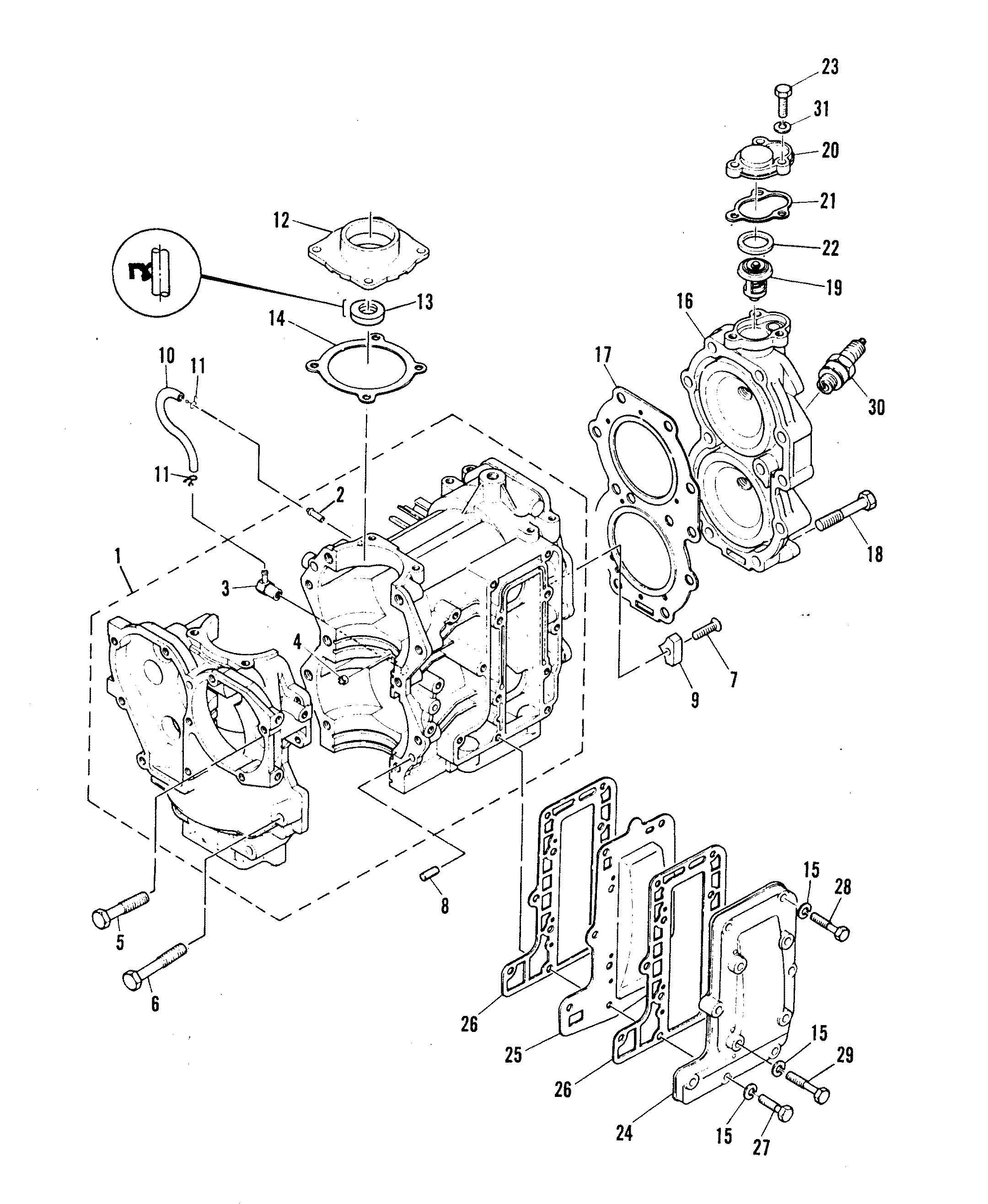 CRANKCASE AND CYLINDER HEAD