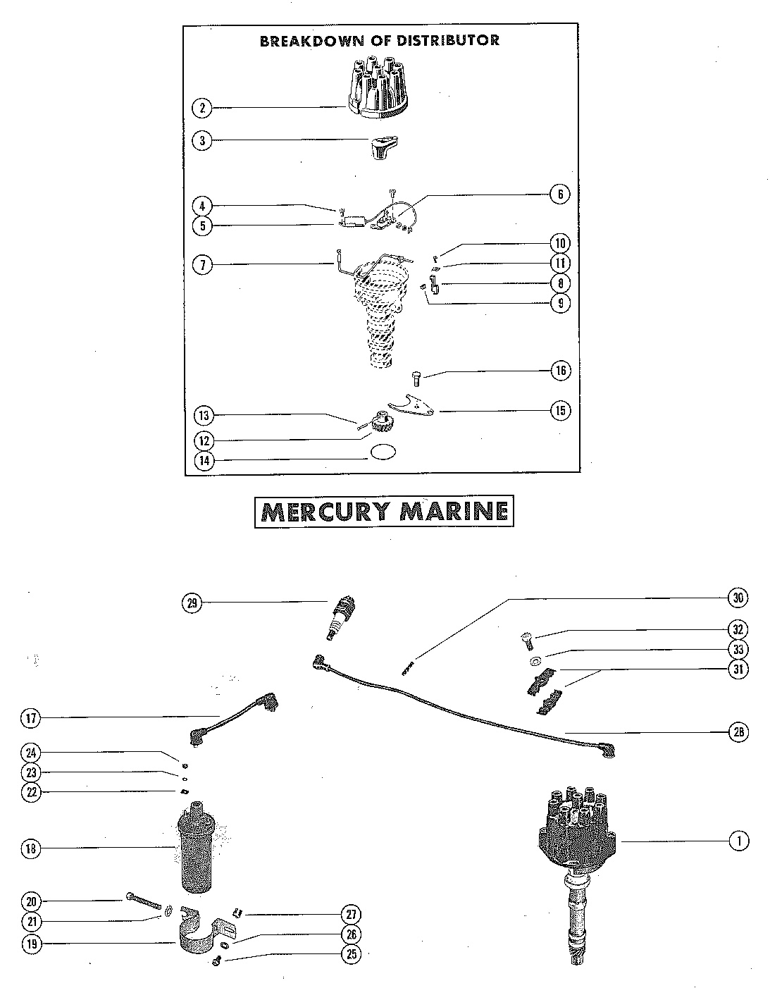 DISTRIBUTOR ASSEMBLY, COMPLETE (MERCURY)