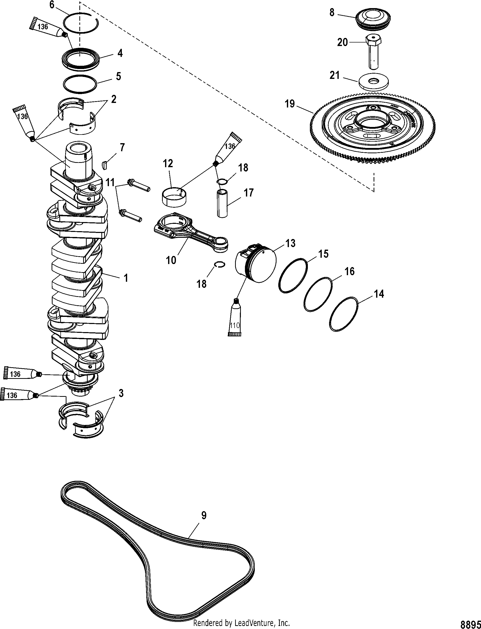 Crankshaft, Pistons and Connecting Rods