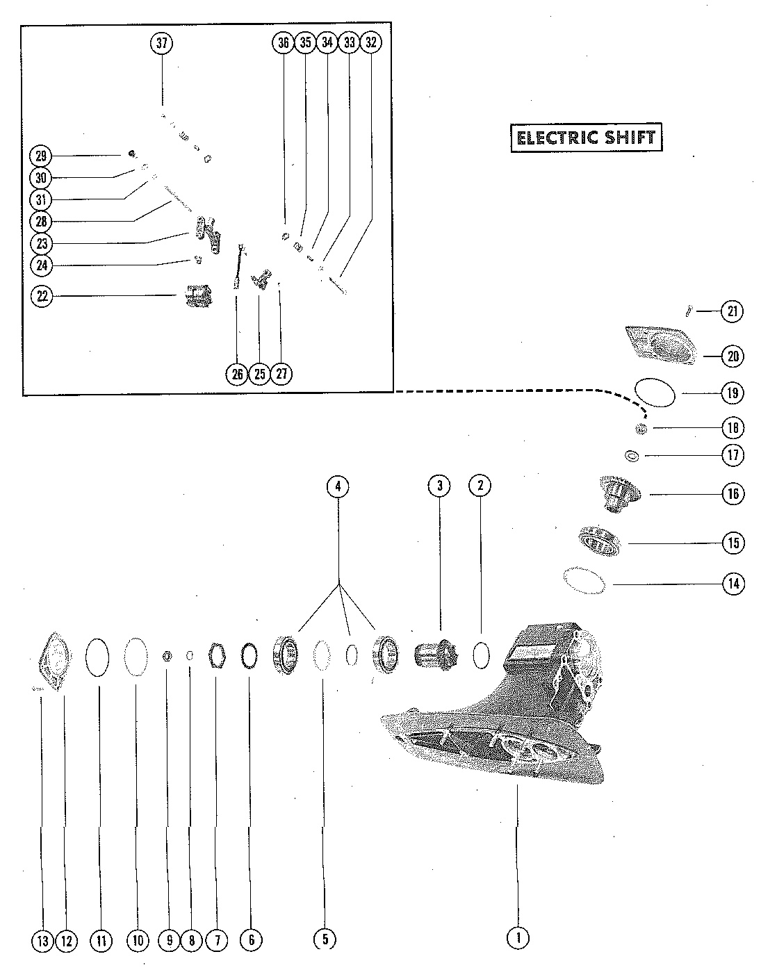 DRIVE SHAFT HOUSING AND GEAR ASSEMBLY ELECTRIC SHIFT(PAGE 2)