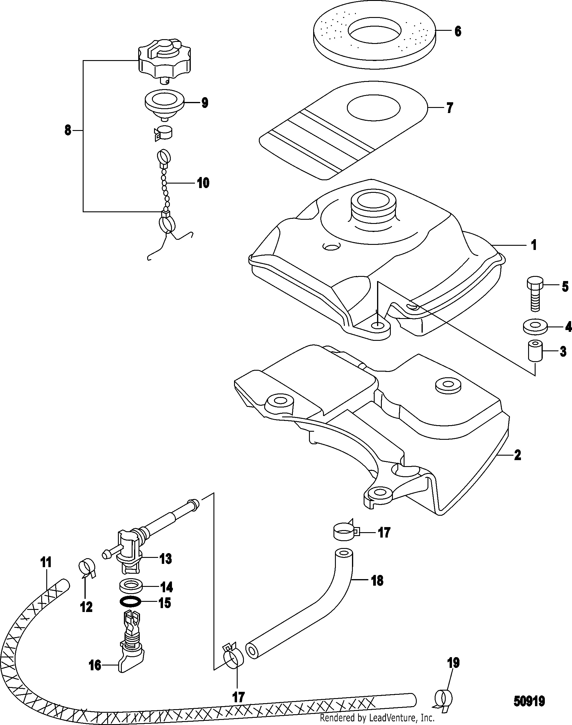Fuel Tank, EPA Models-Serial # 0R448033 and Up