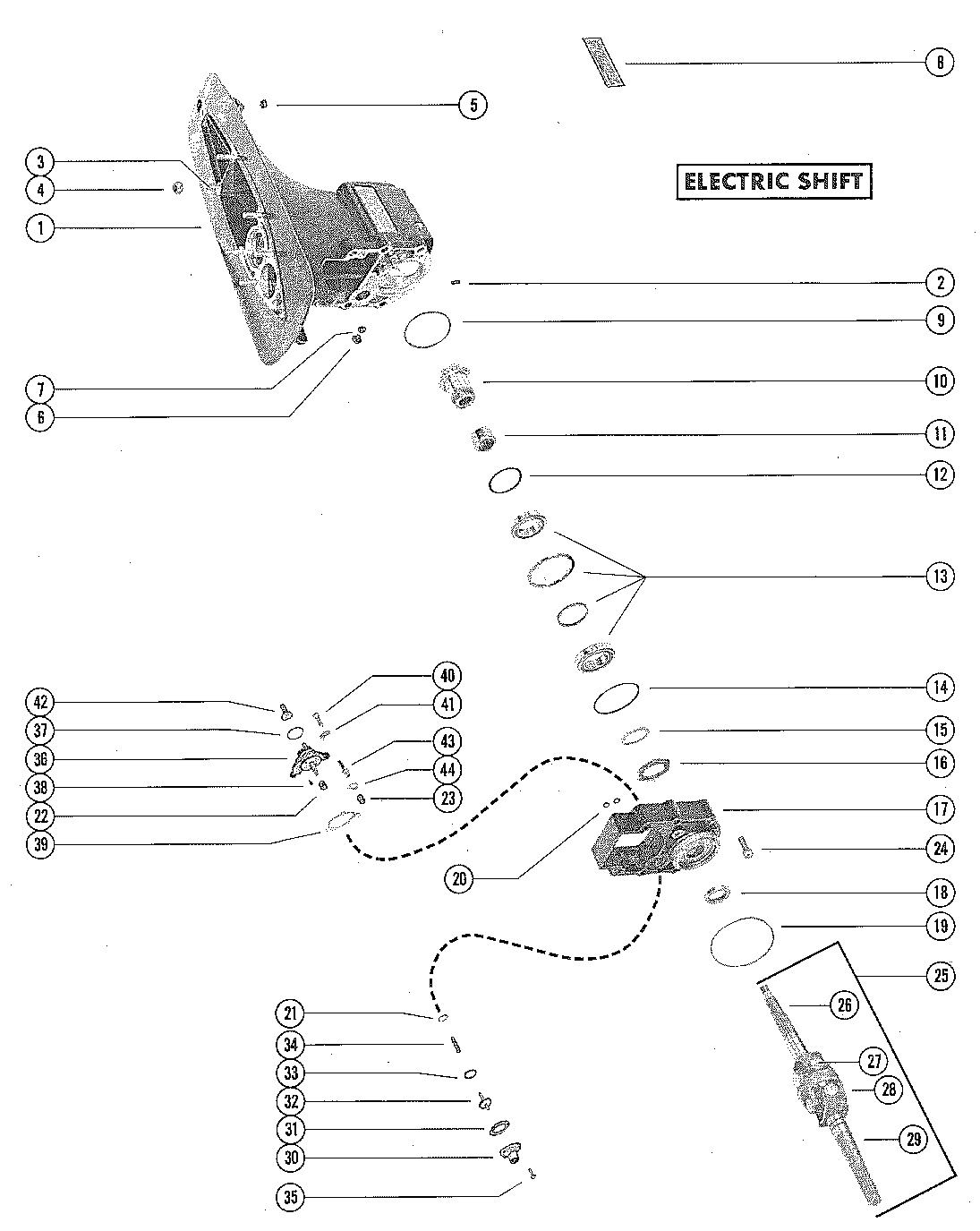 DRIVE SHAFT HOUSING AND GEAR ASSEMBLY ELECTRIC SHIFT(PAGE 1)