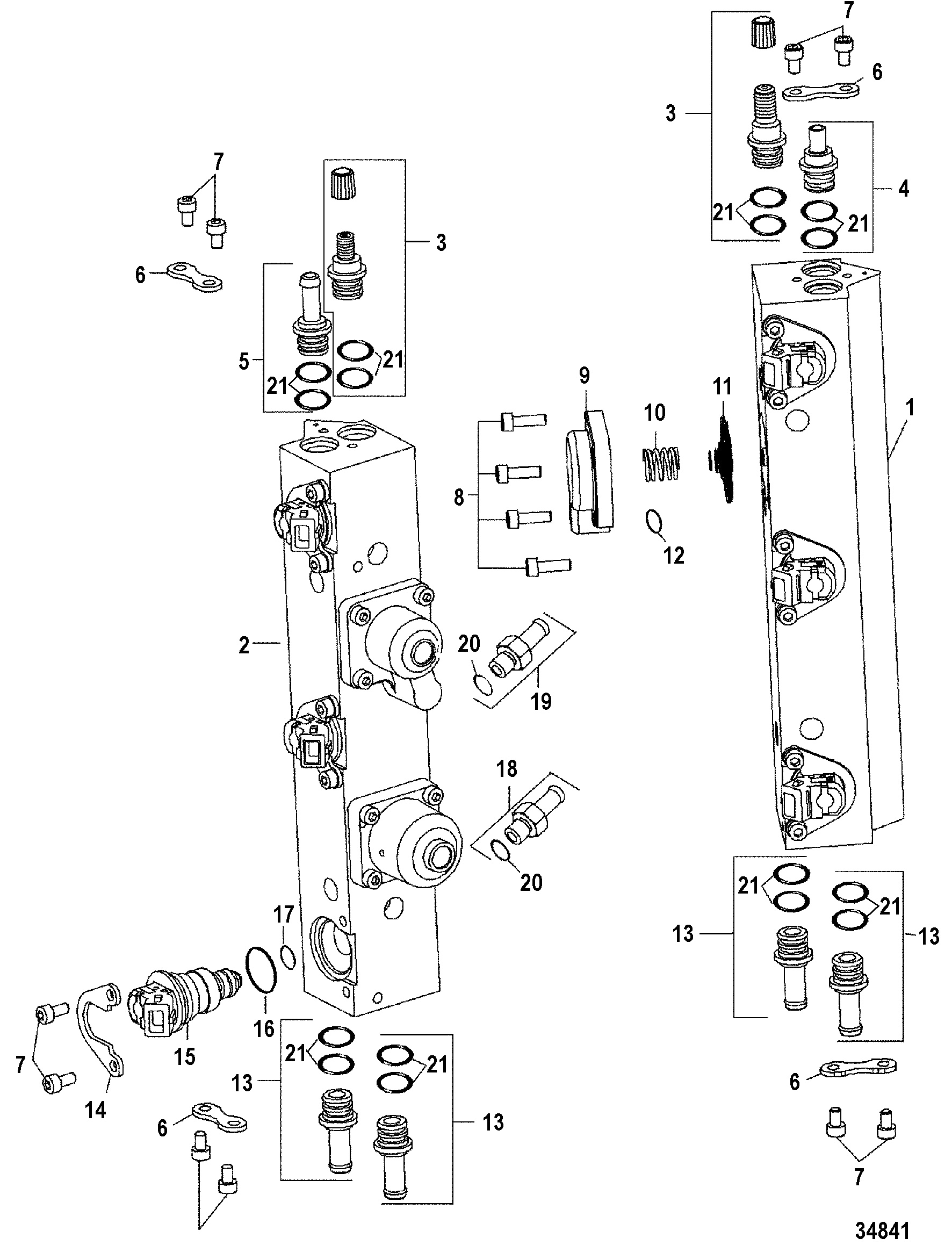 Componenti della rotaia del carburante