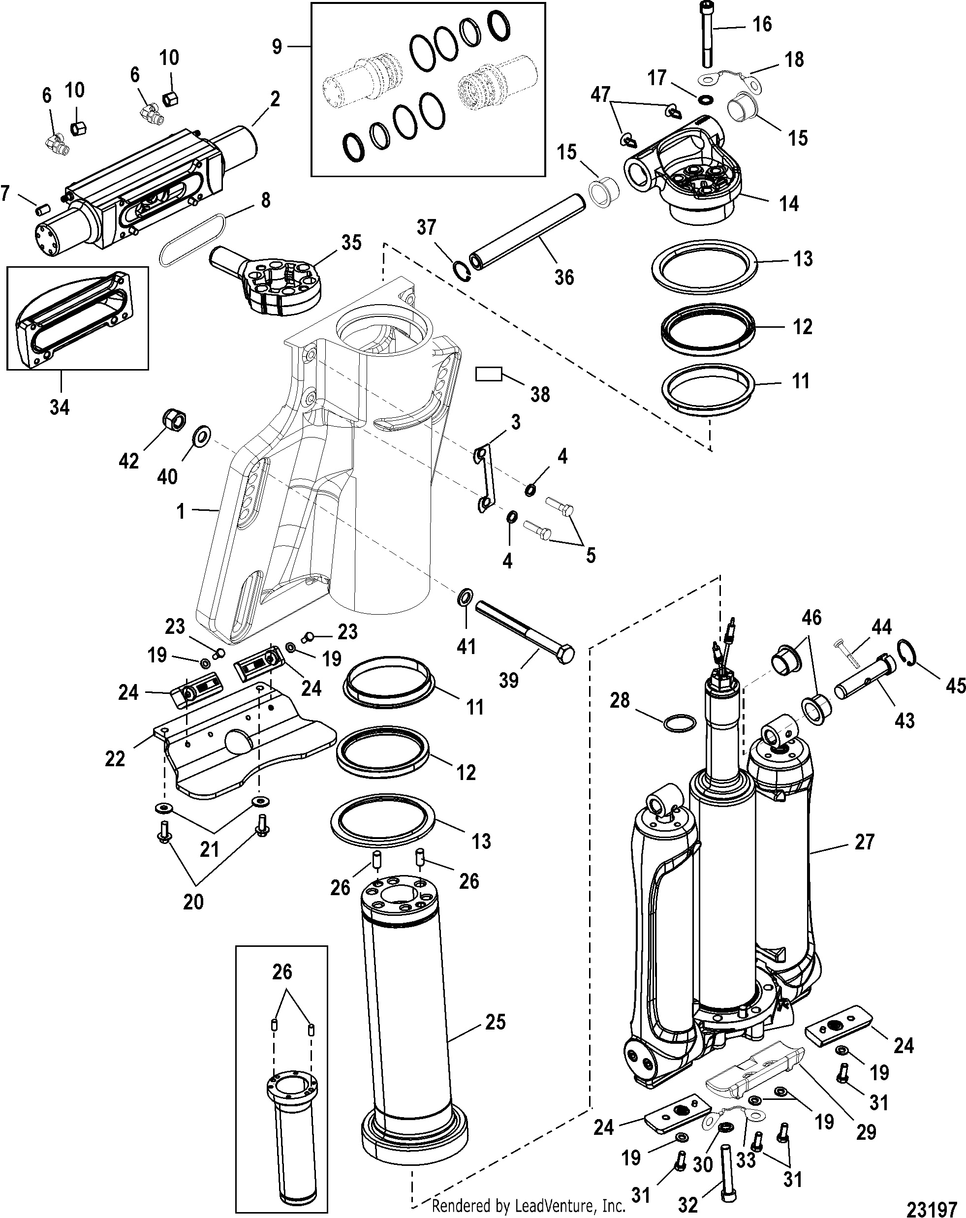 Power Trim Steering Cylinder