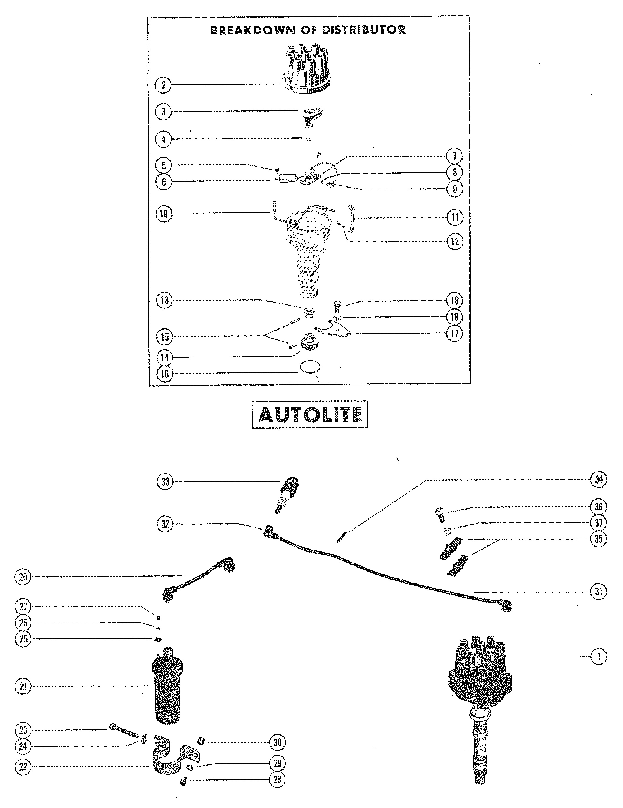 DISTRIBUTOR ASSEMBLY, COMPLETE-AUTOLITE