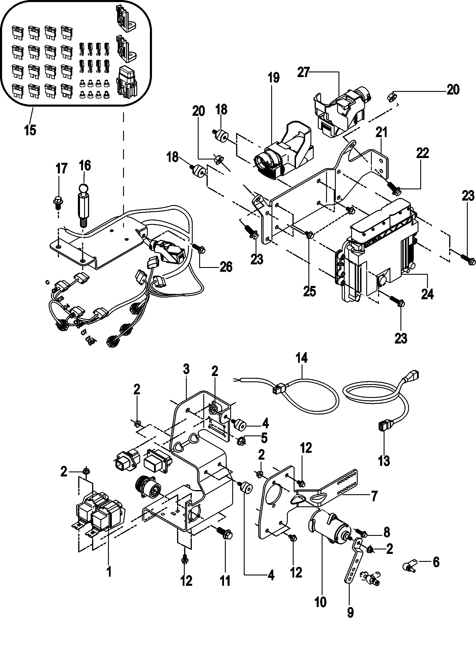 Electrical Components, Control Module and Brackets
