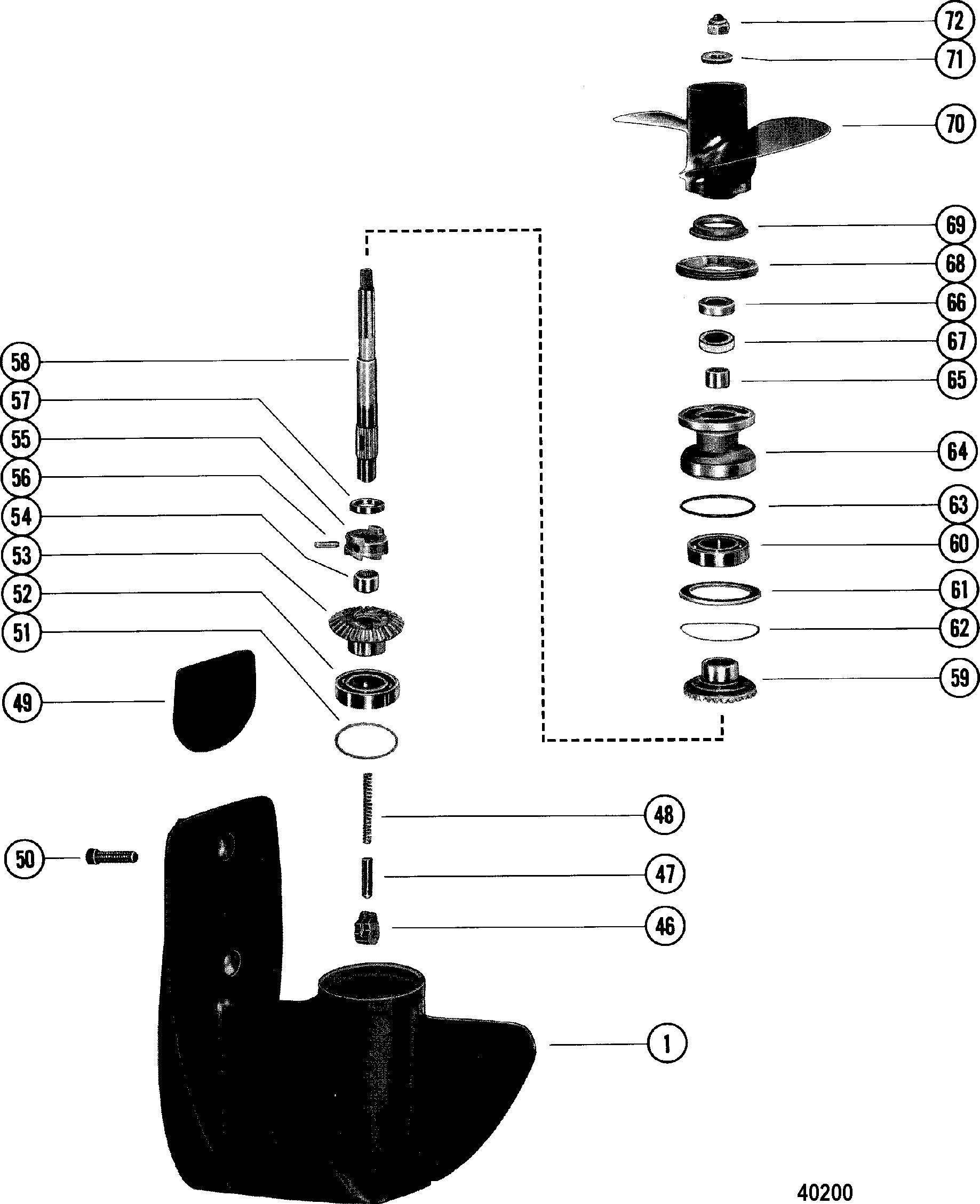 GEAR HOUSING ASSEMBLY, PROPELLER SHAFT