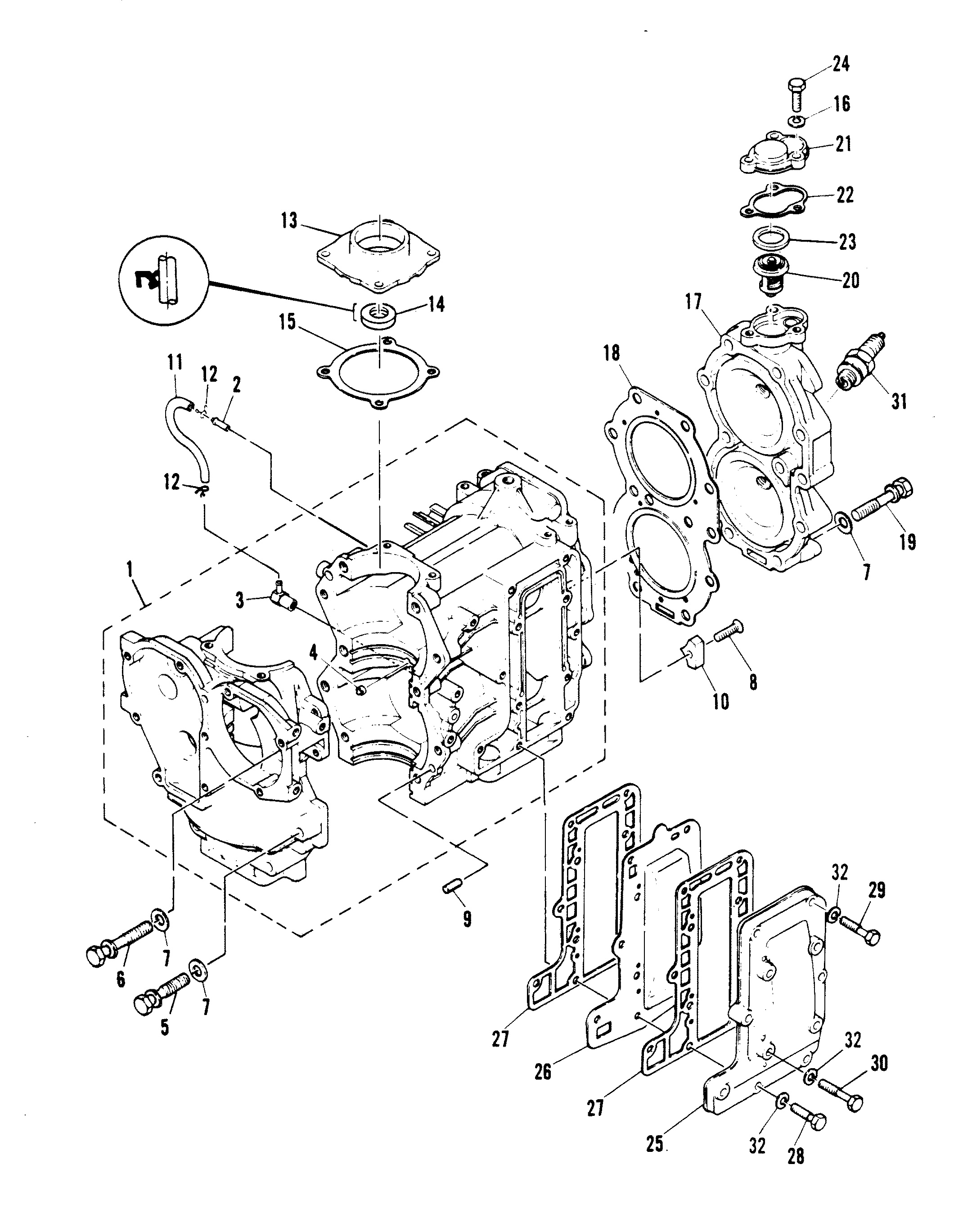 CRANKCASE AND CYLINDER HEAD