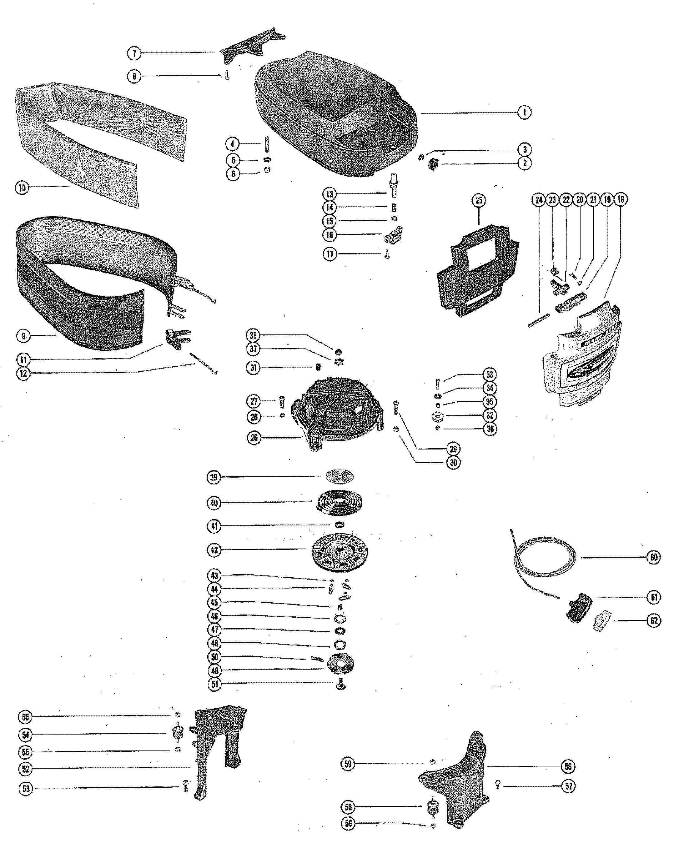 TOP COWL AND STARTER ASSEMBLY
