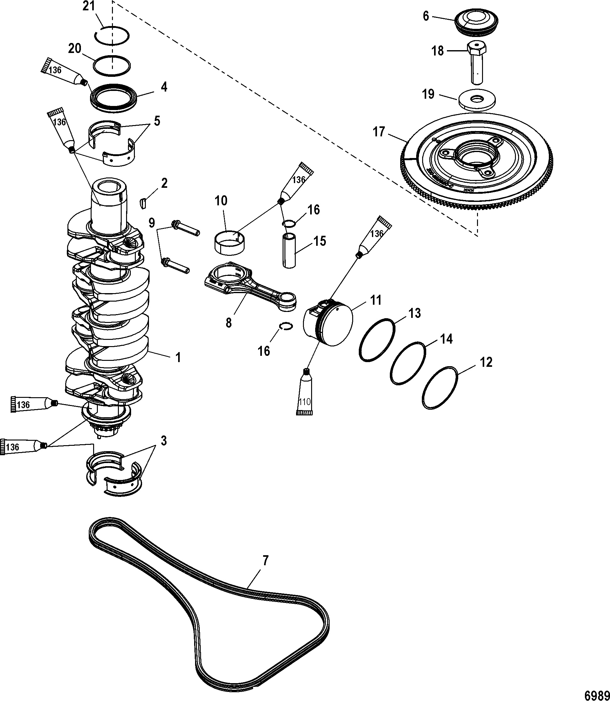Crankshaft, Pistons and Connecting Rods