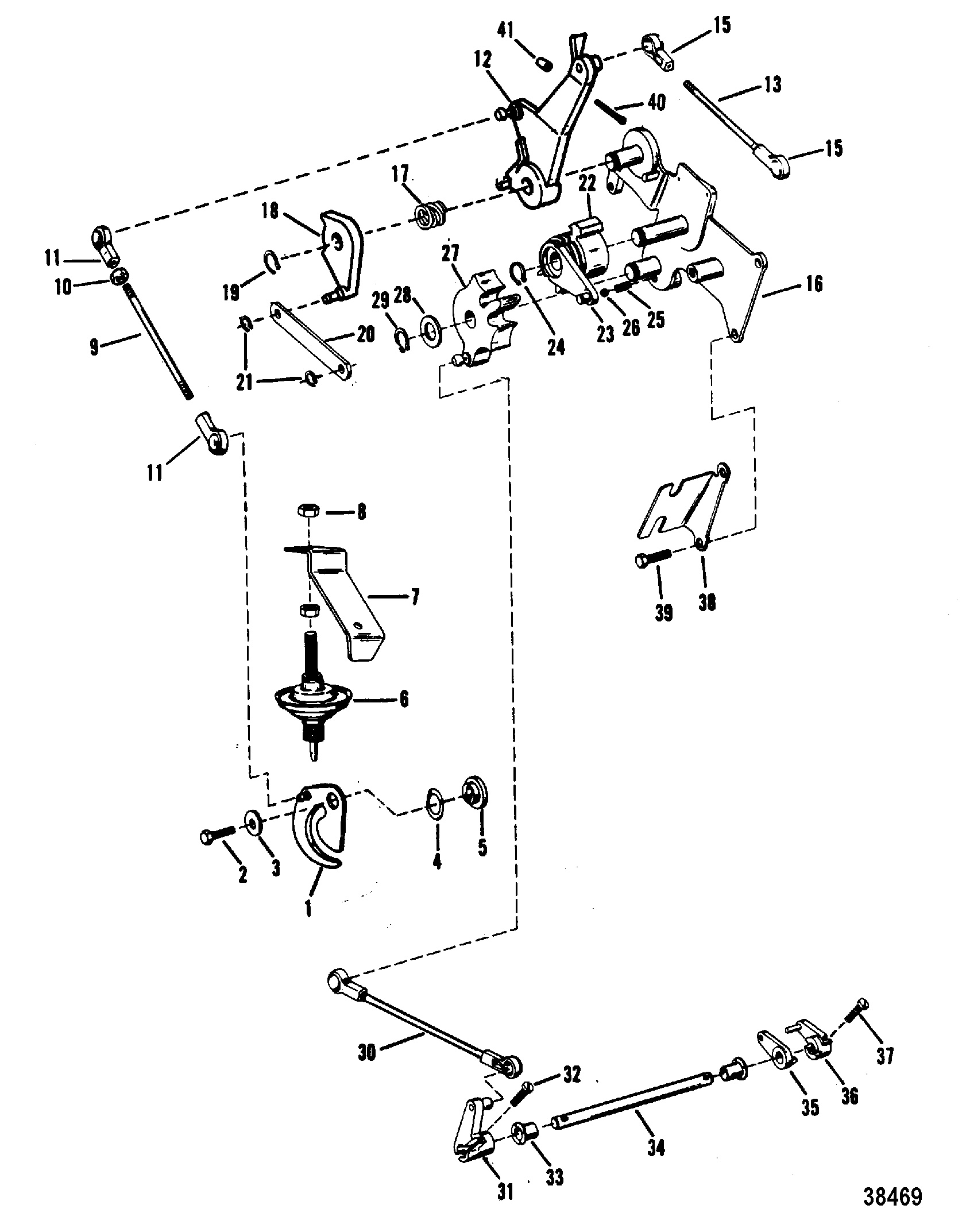 THROTTLE AND SHIFT LINKAGE(MERCURY)(MANUAL)