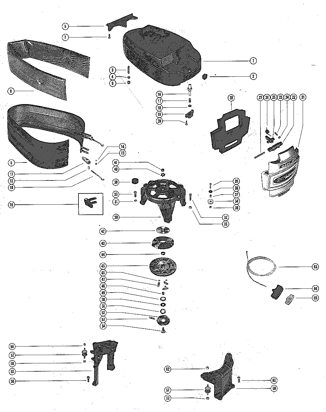 TOP COWL AND STARTER ASSEMBLY