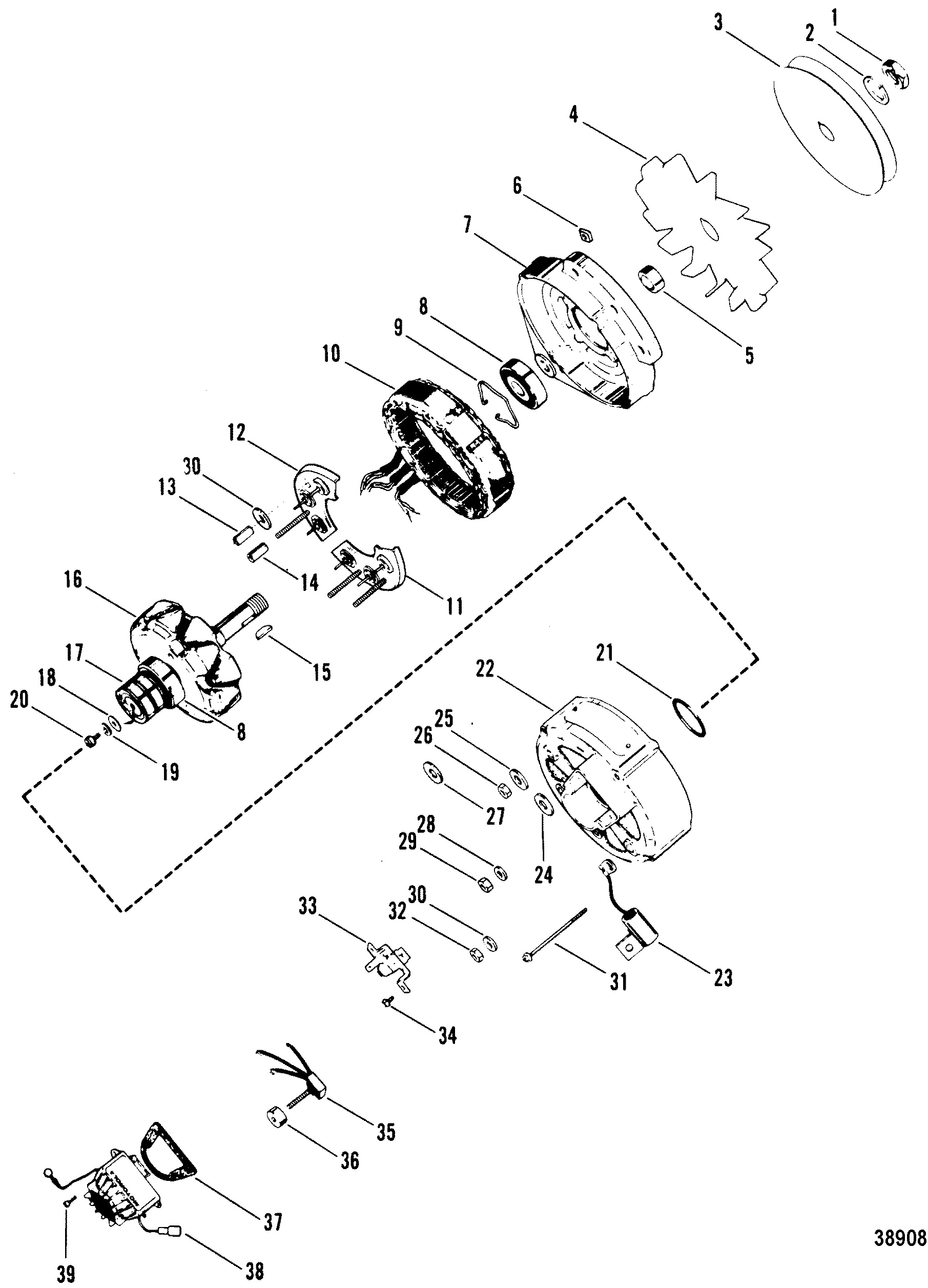 ALTERNATORE(MOTOROLA #8MR2039K)