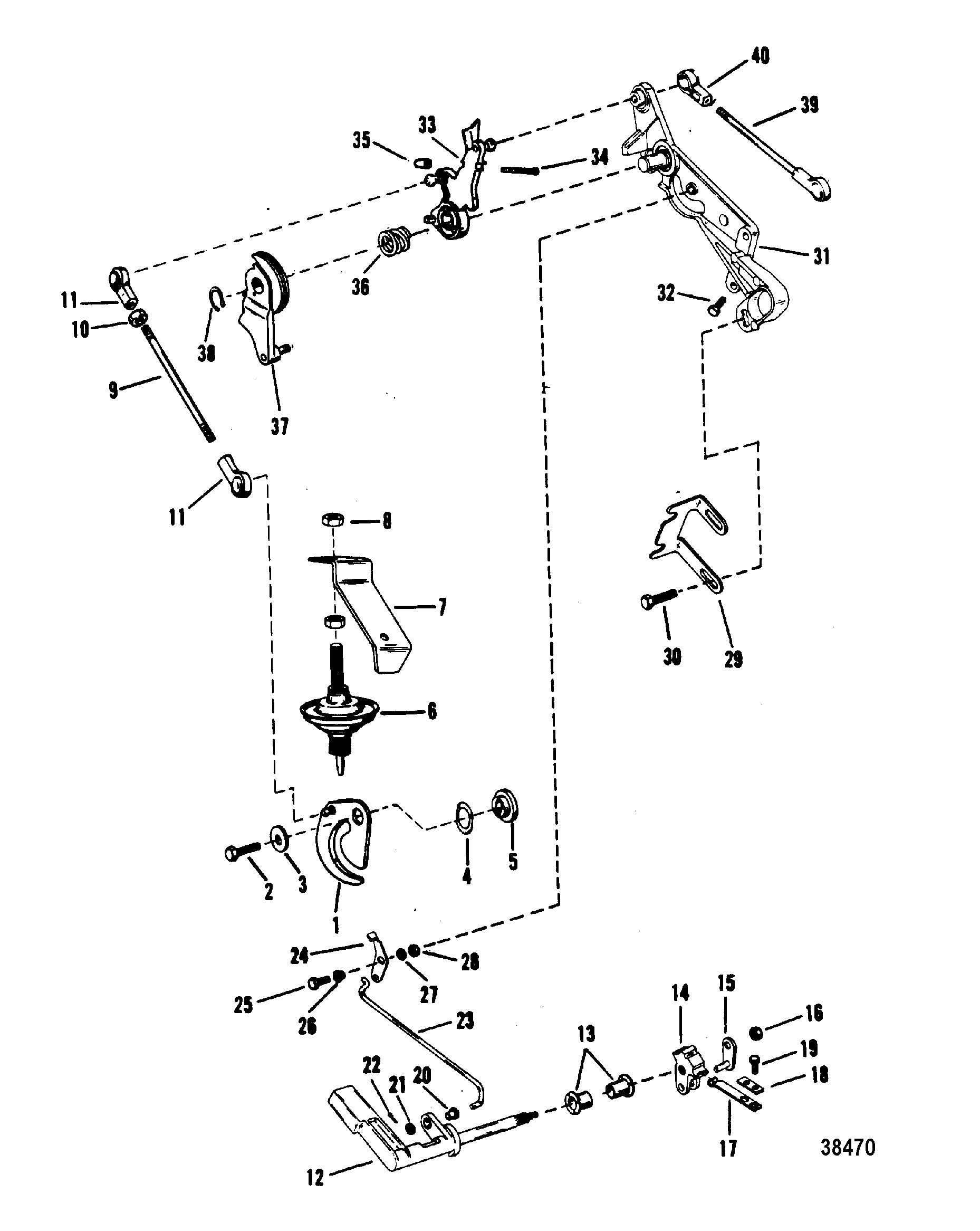 THROTTLE AND SHIFT LINKAGE(MARINER)(MANUAL)