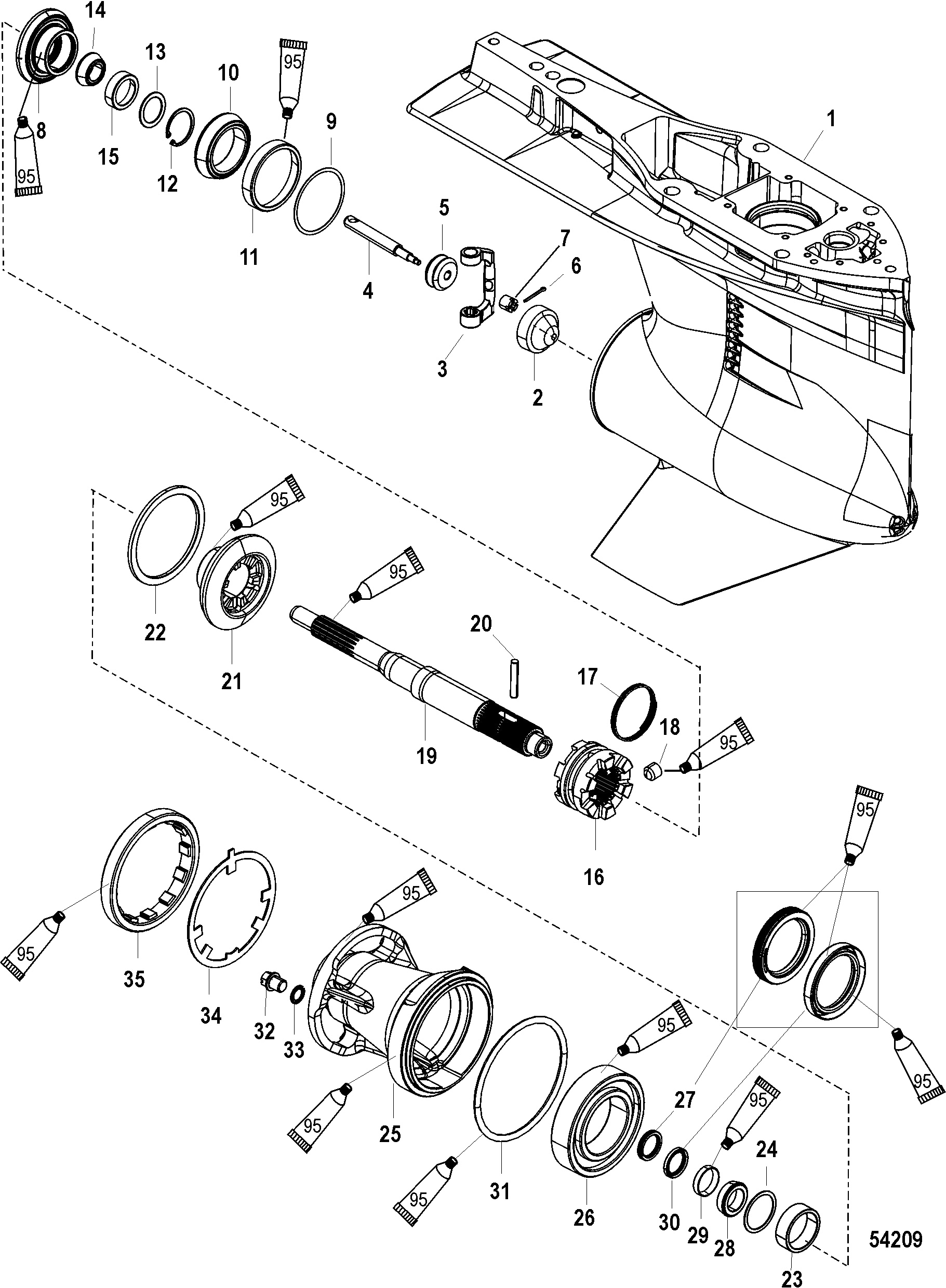 Gear Housing, Propeller Shaft 2B026817 and up