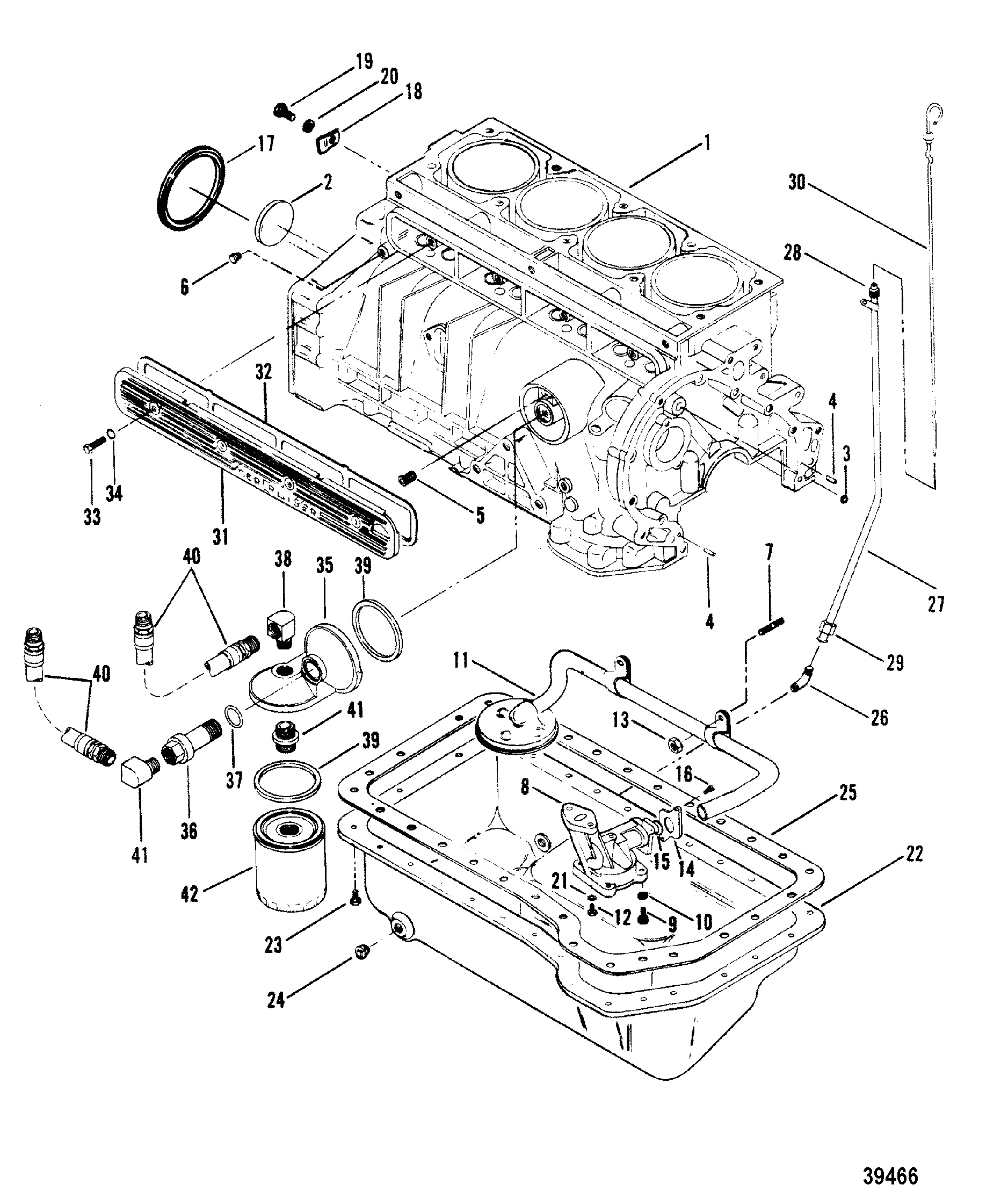 CYLINDER BLOCK, OIL PUMP AND OIL PAN