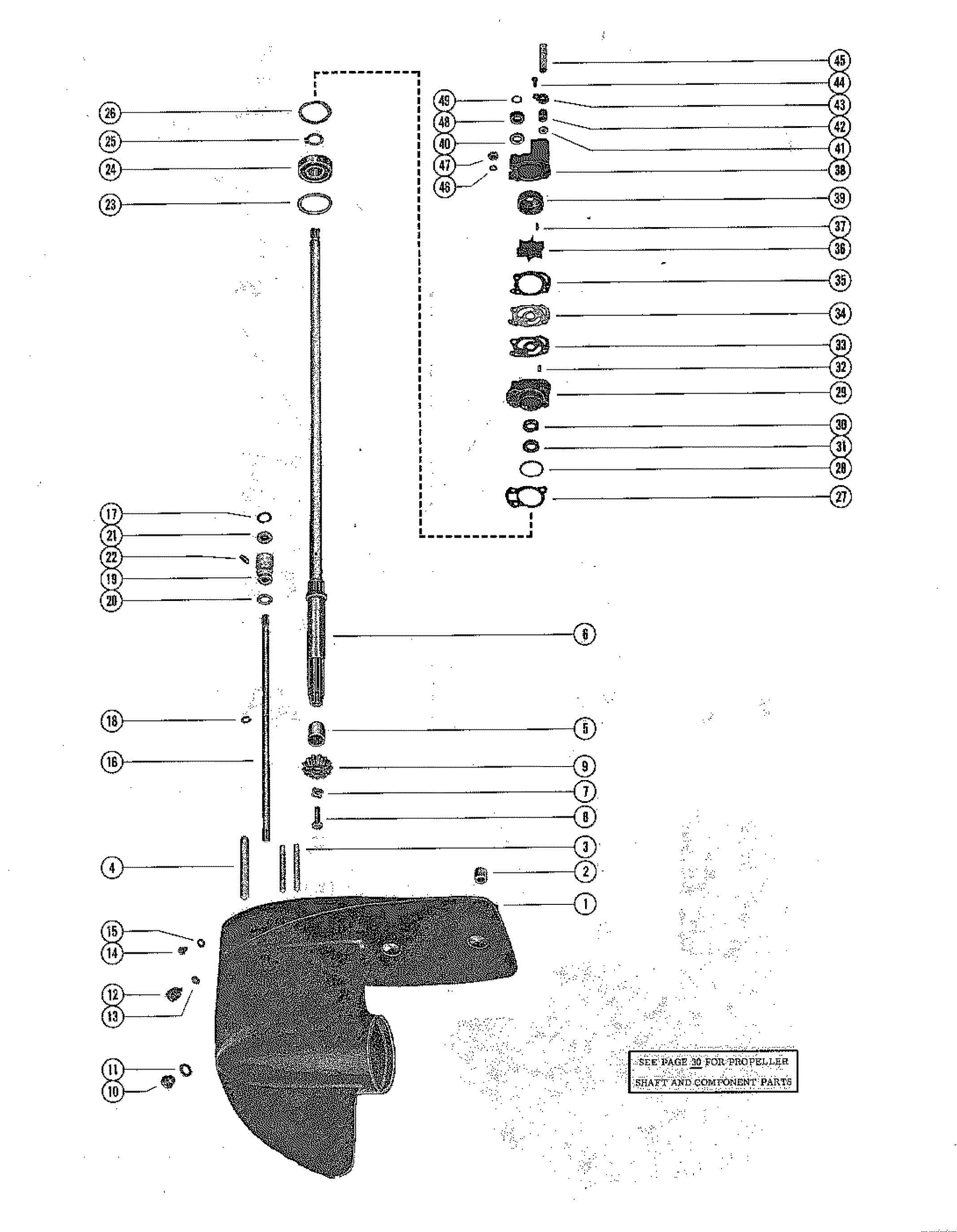GEAR HOUSING ASSEMBLY, COMPLETE (PAGE 1)