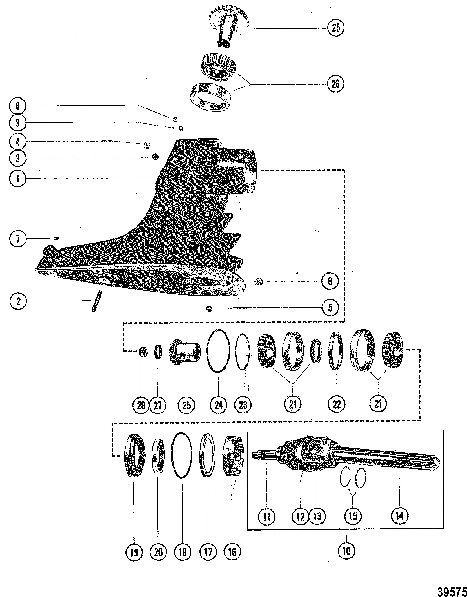 DRIVESHAFT HOUSING AND GEAR ASSEMBLY