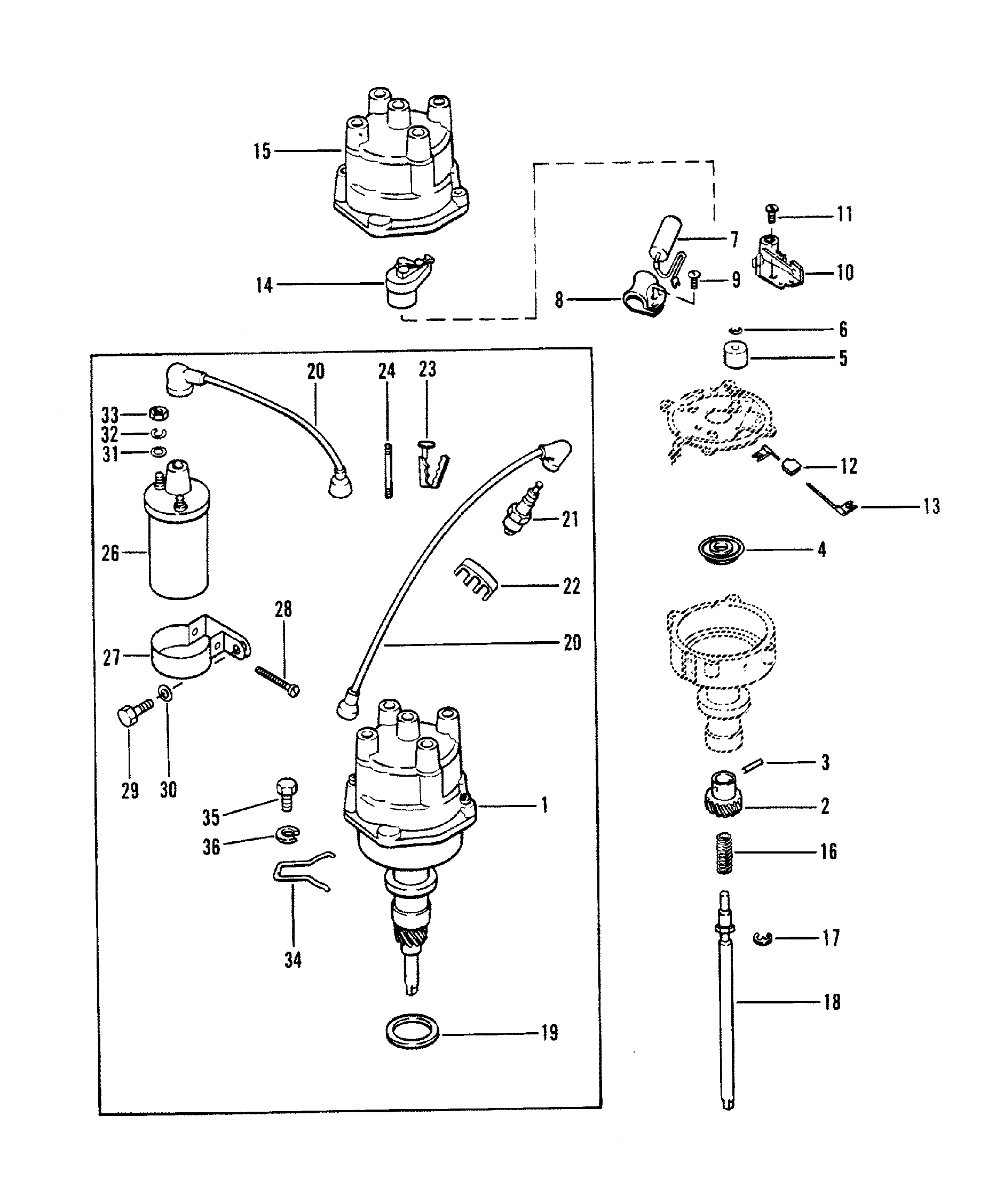 DISTRIBUTOR AND COIL