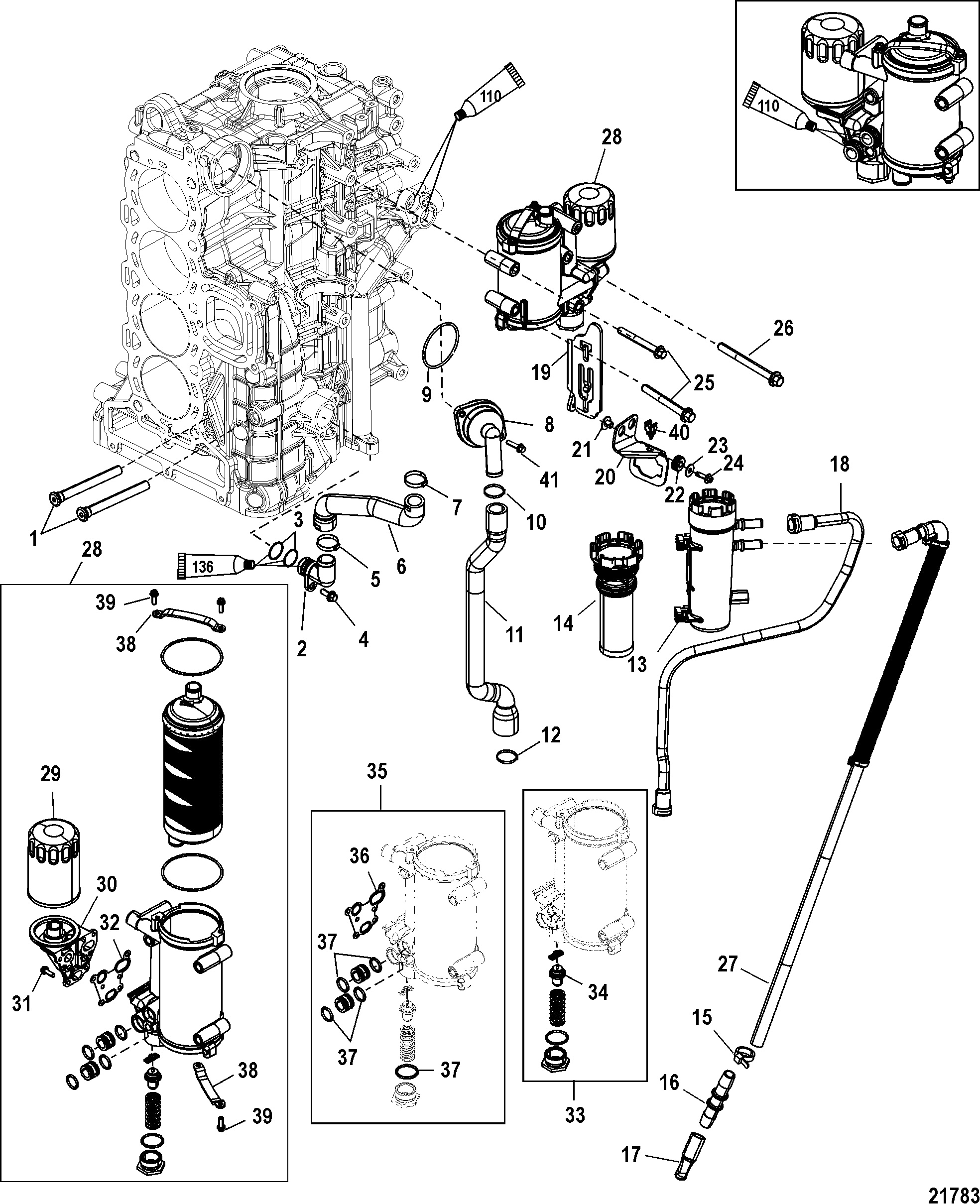 Starboard Cylinder Block Oil Cooler