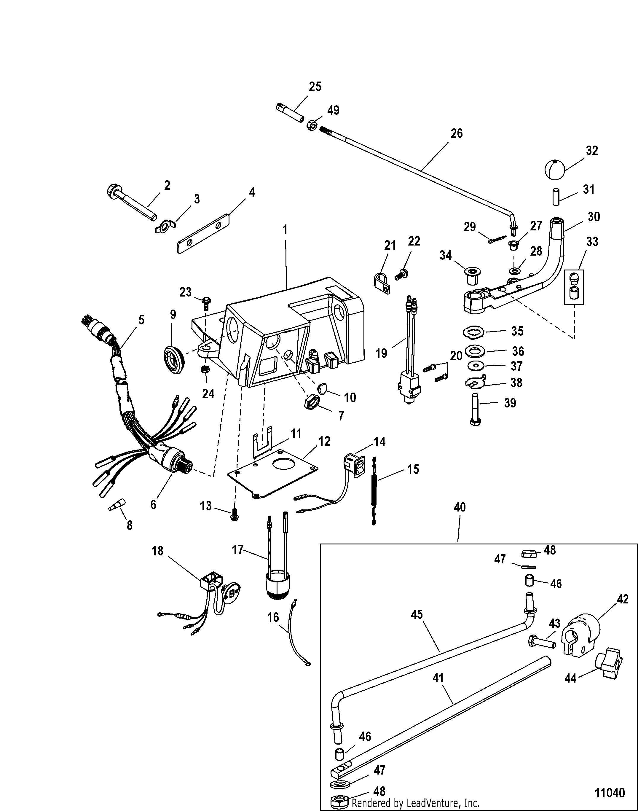Steering Handle Kit Components, 896648A02
