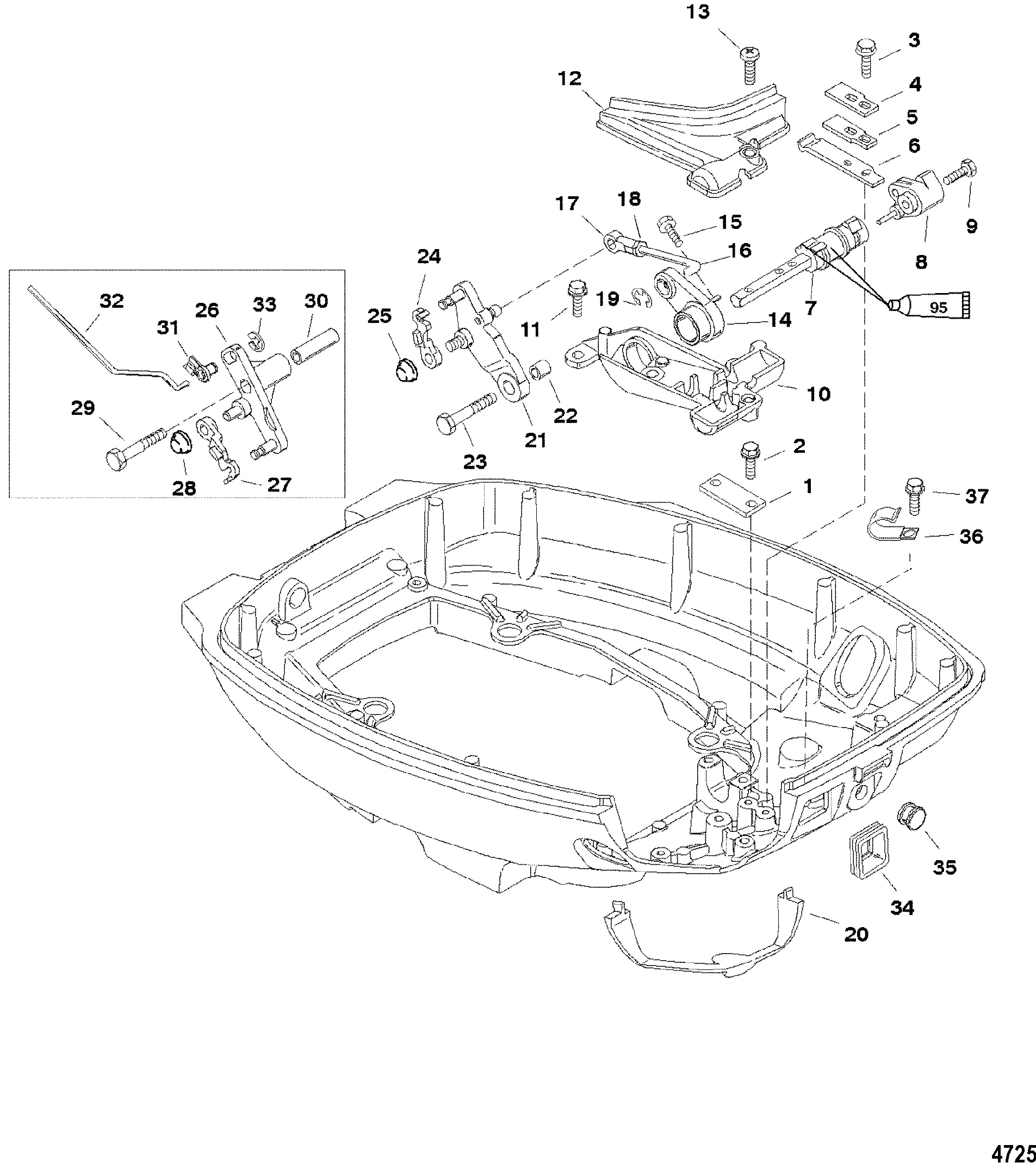 Throttle Shift Linkage(Non-Handle Models)