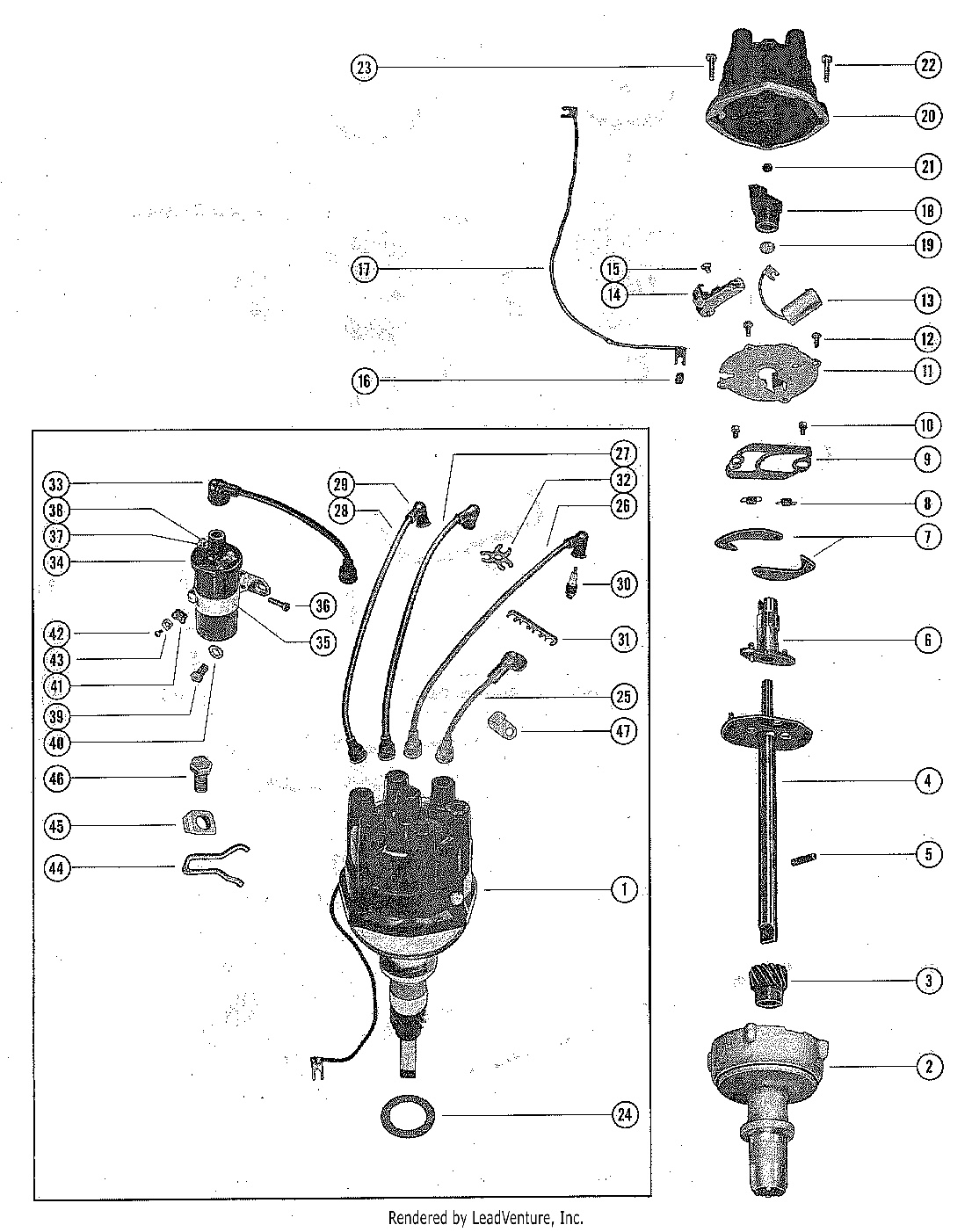 DISTRUBUTOR ASSEMBLY AND COIL