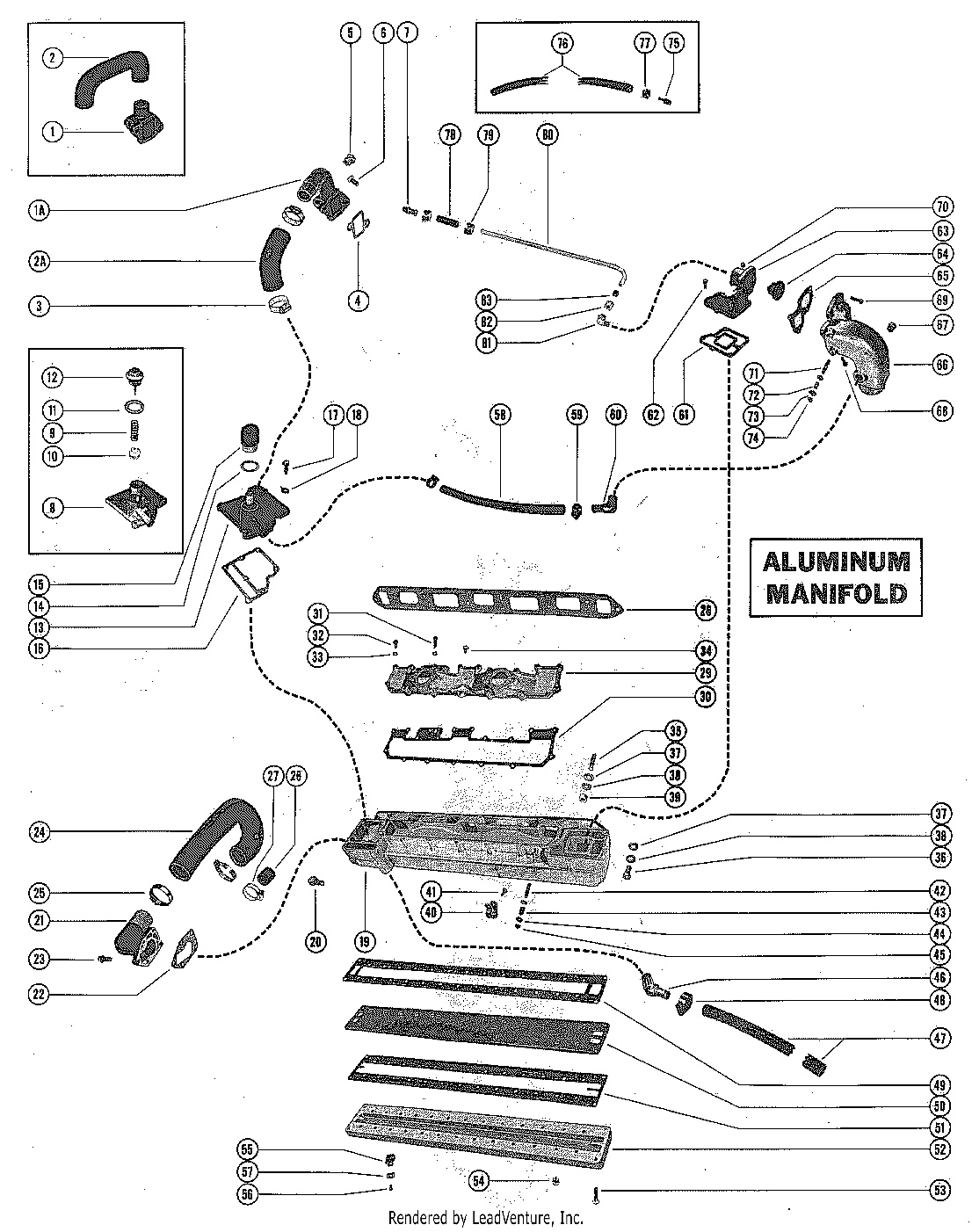 ENSEMBLE DE COLLECTEUR D'ÉCHAPPEMENT (COLLECTEUR EN ALUMINIUM)