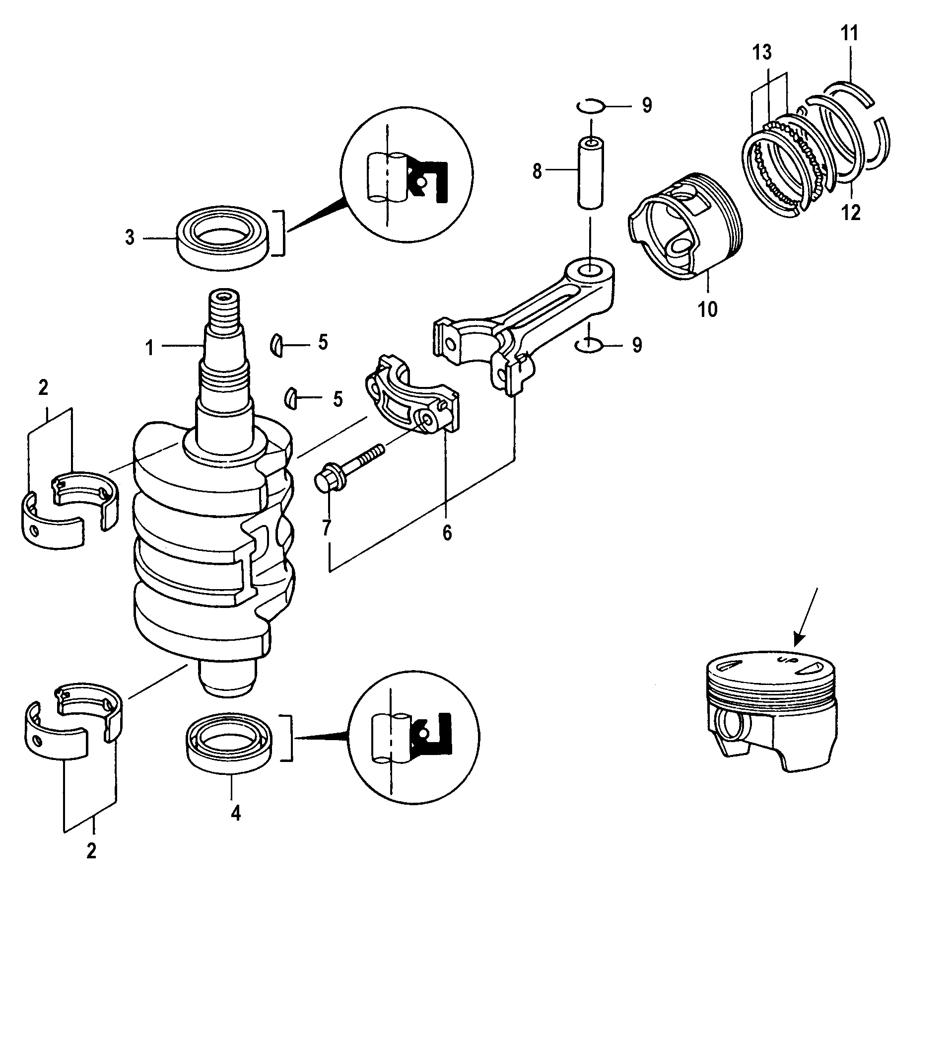 VILEBREQUIN, PISTONS ET BIELLES