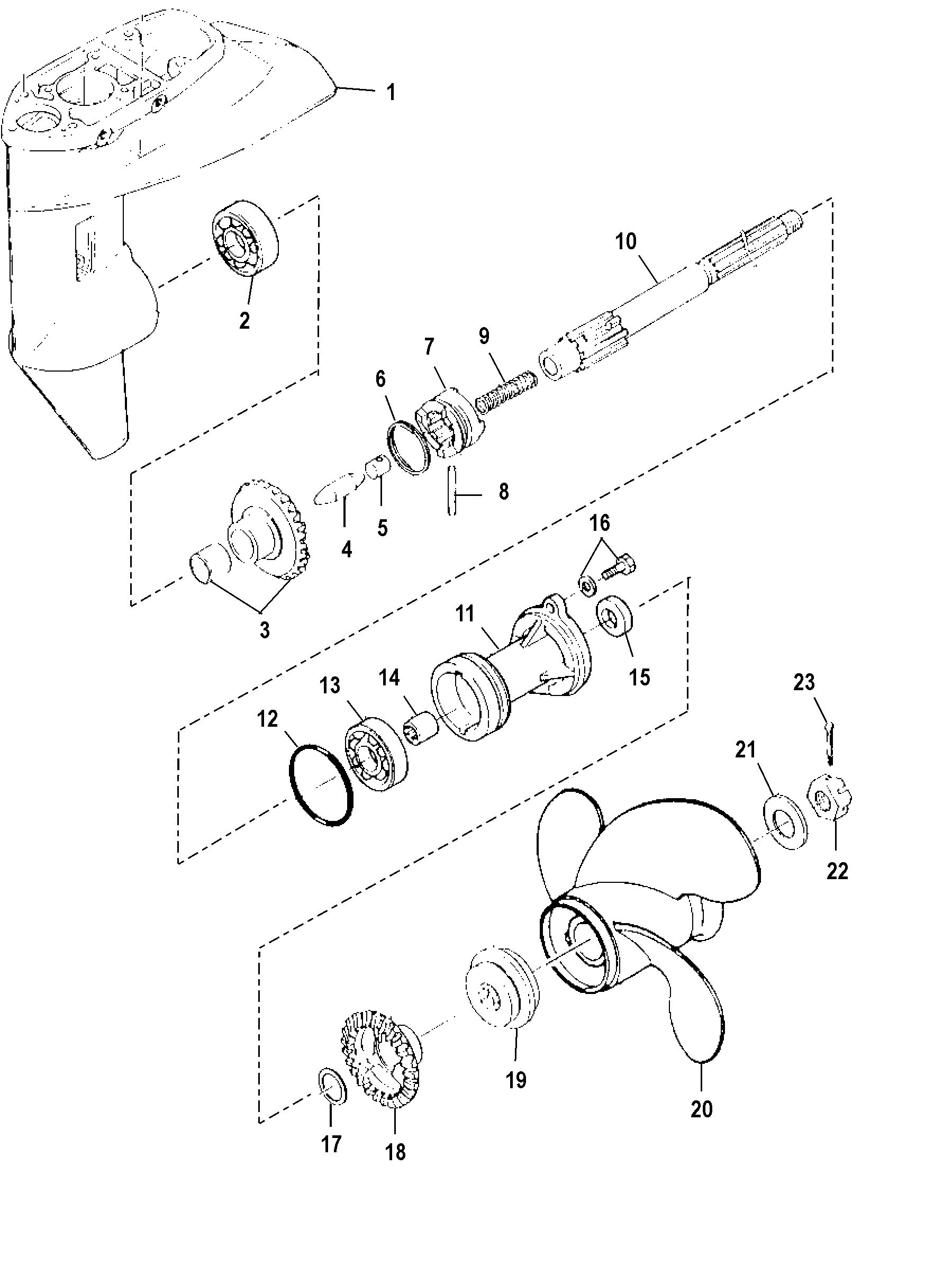 Gear Housing, Propeller Shaft