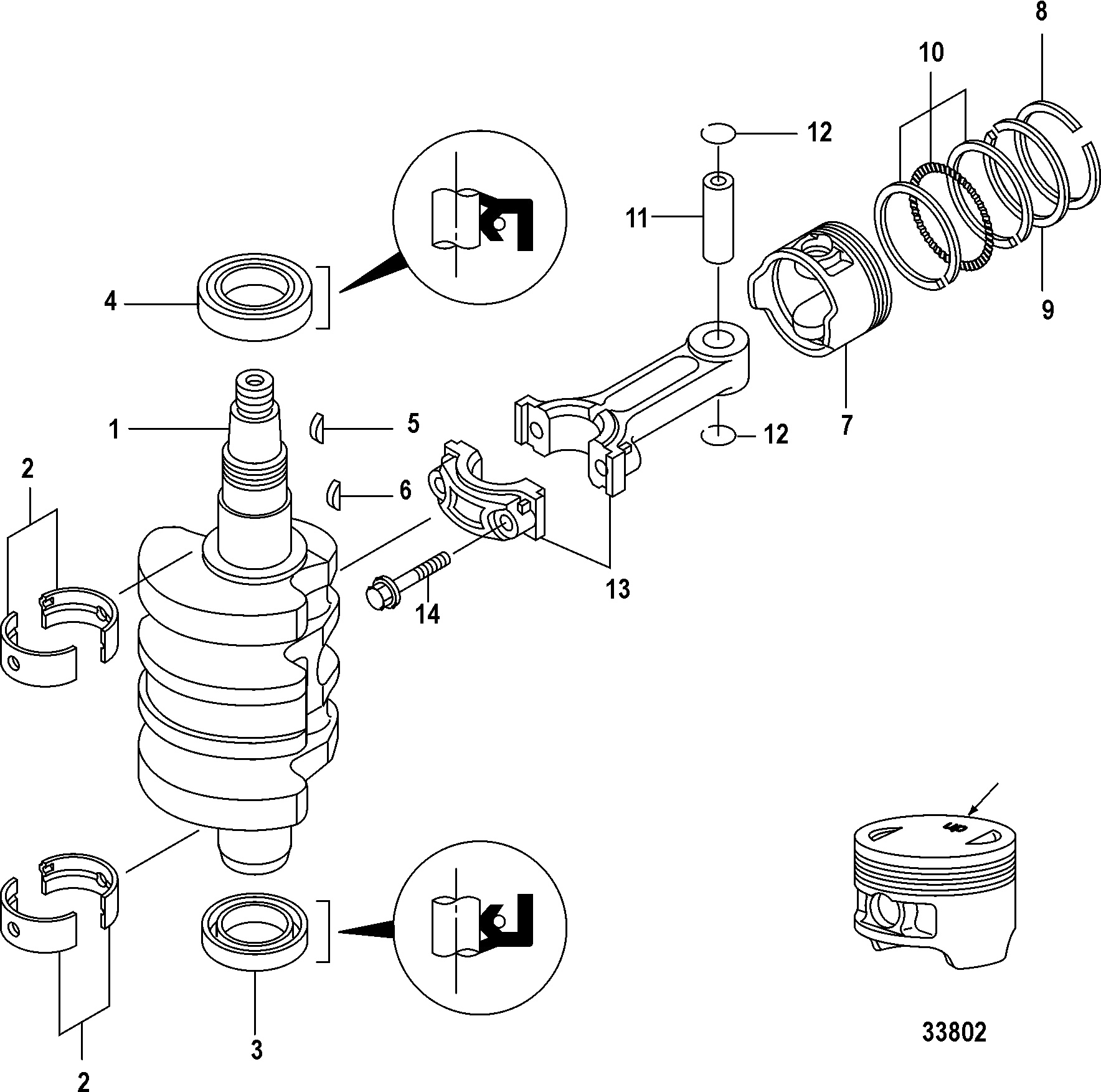 Crankshaft, Pistons and Connecting Rods