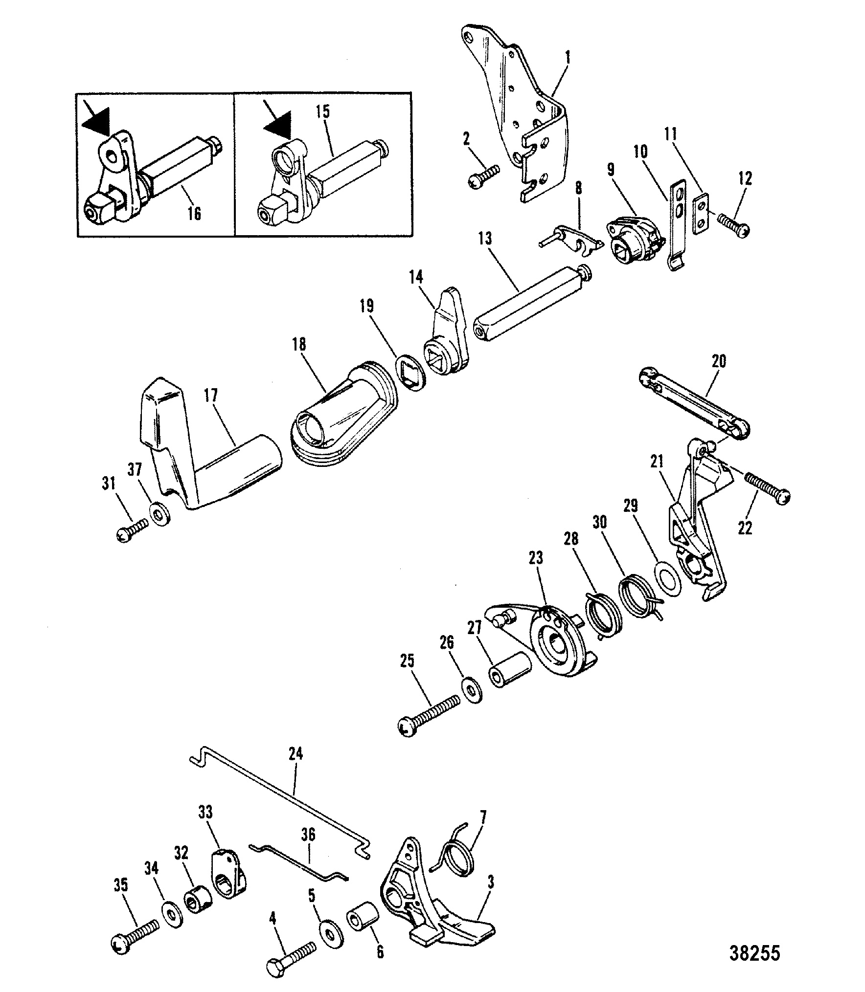THROTTLE AND SHIFT LINKAGE(SIDE SHIFT MODELS)