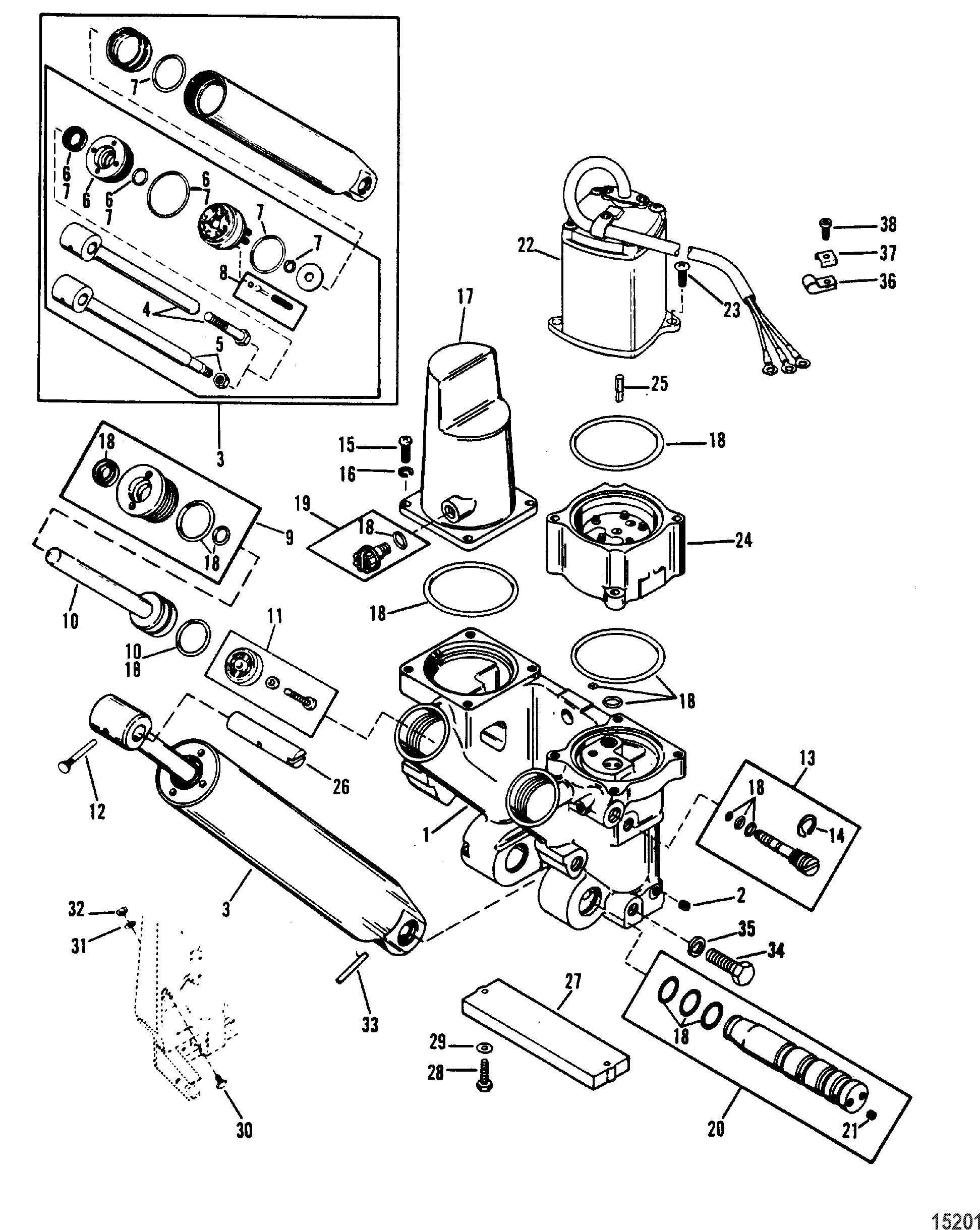 Composants de garniture de puissance (conception de garniture de puissance à trois RAM II)