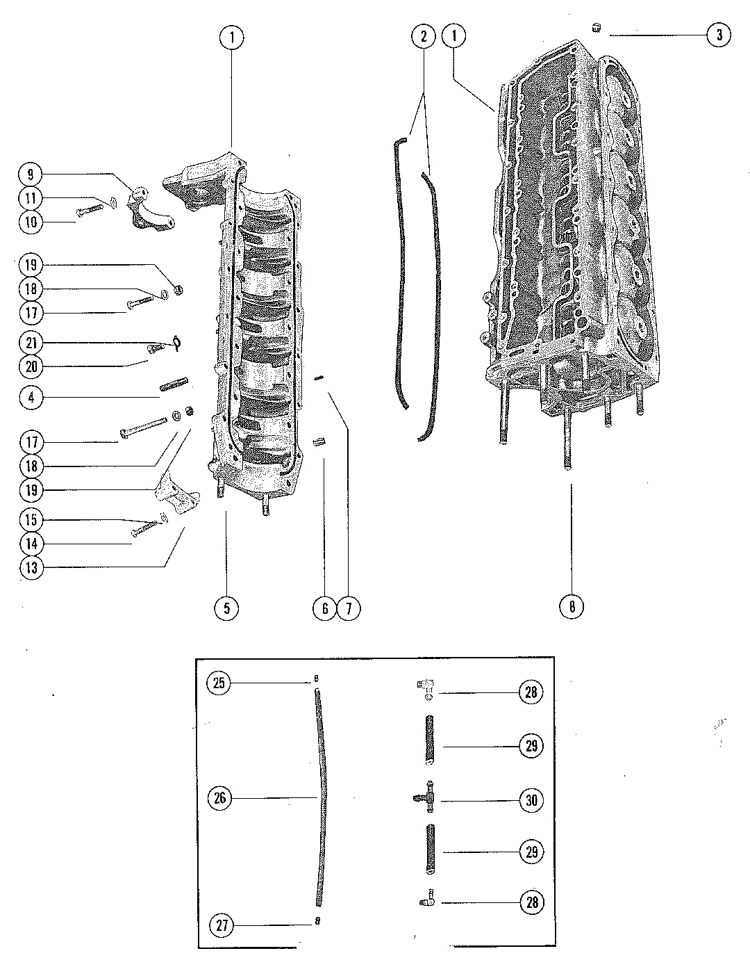 CYLINDER BLOCK AND CRANKCASE ASSEMBLY