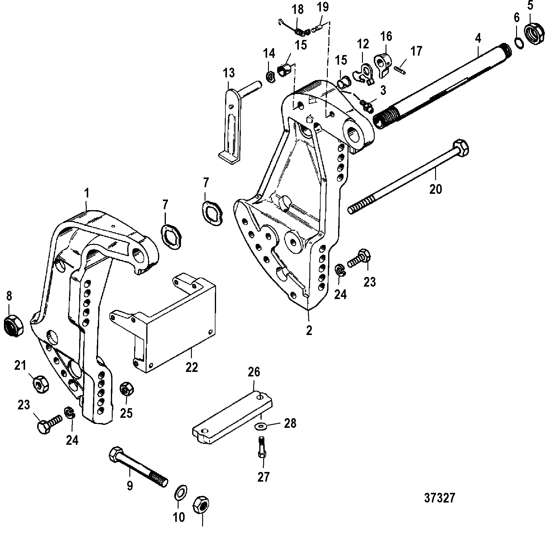 TRANSOM BRACKET(S N-USA-0G589999 BEL-9973099 AND BELOW)