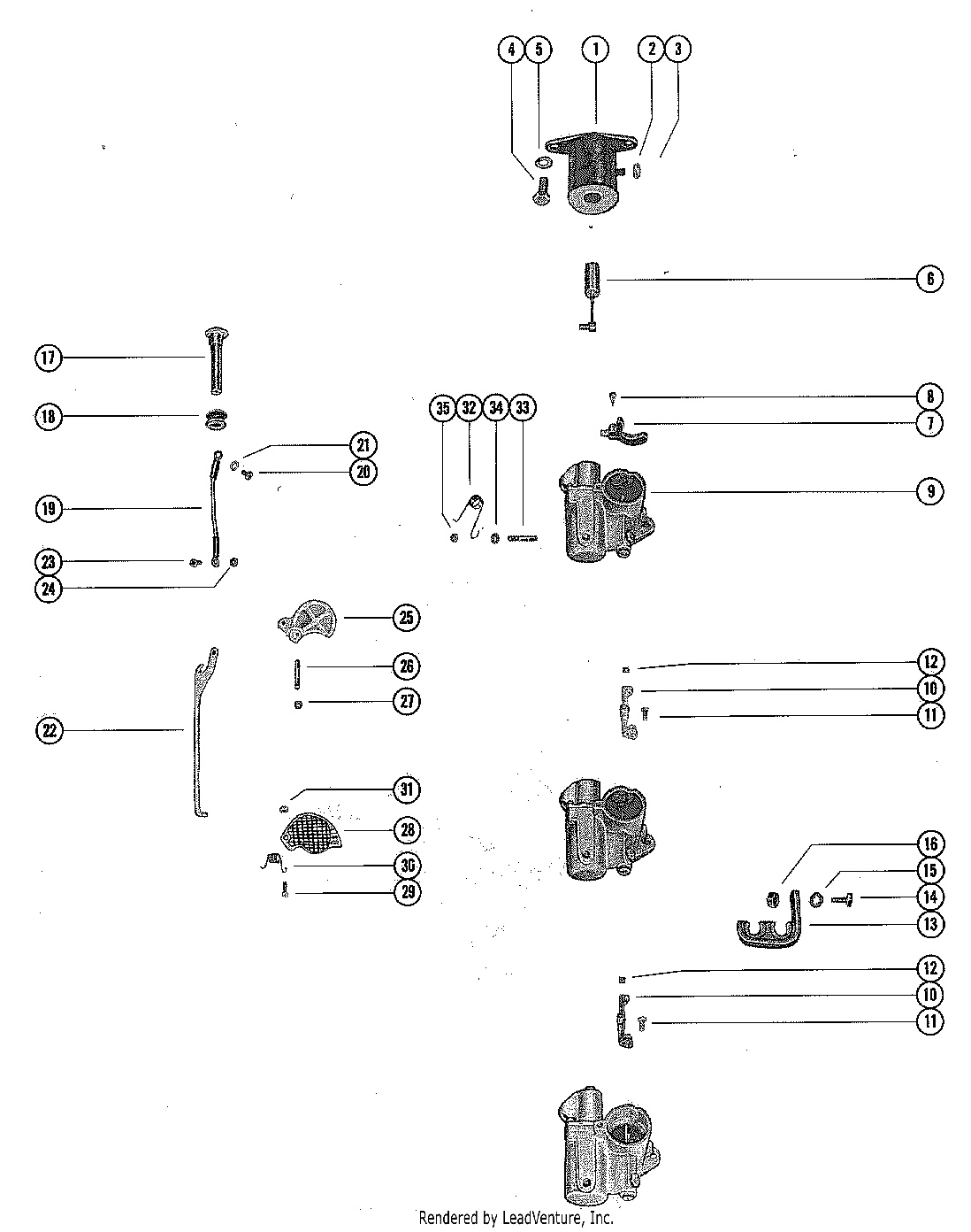 CARBURETOR LINKAGE AND CHOKE SOLENOID