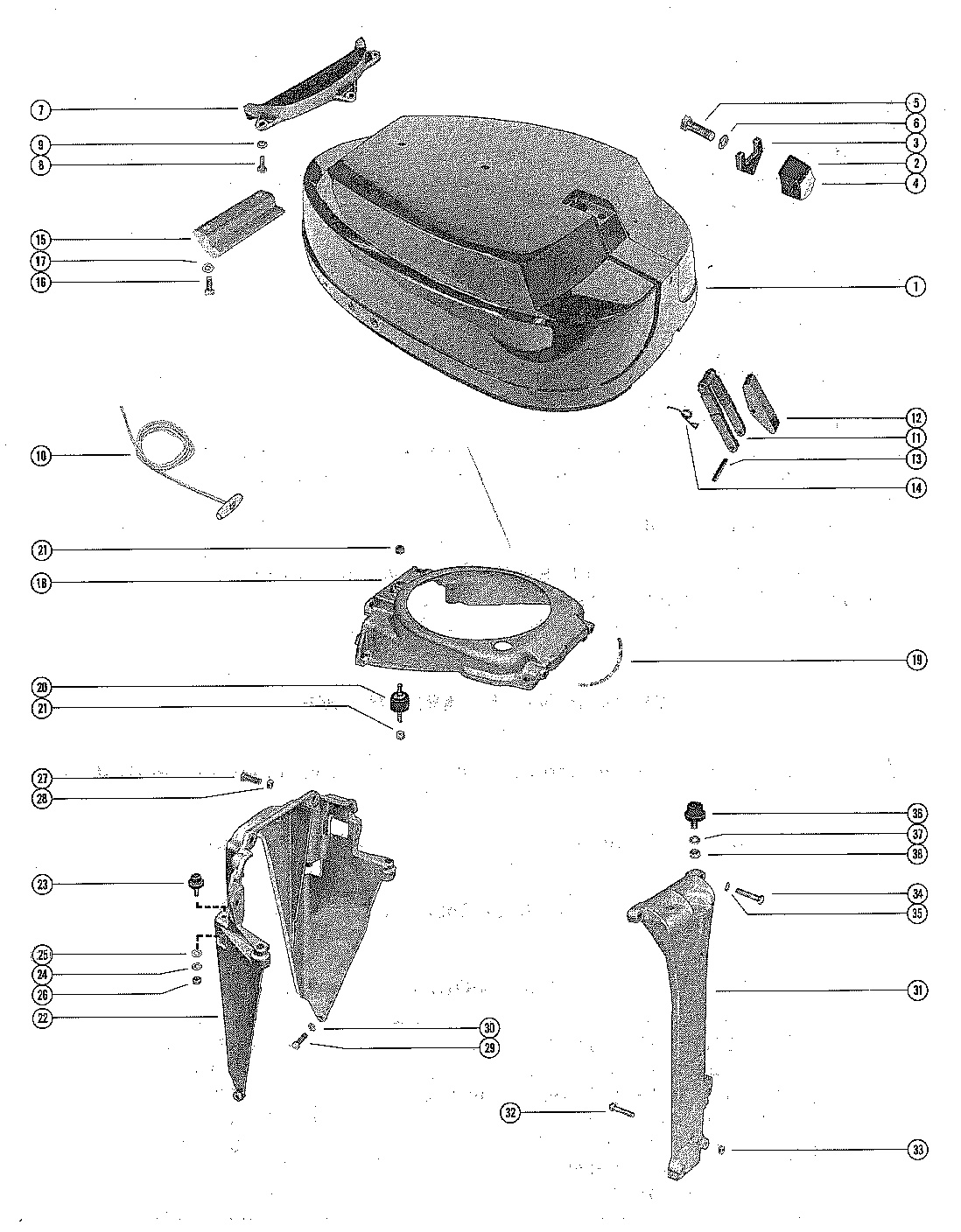 TOP COWL AND SUPPORT BRACKETS